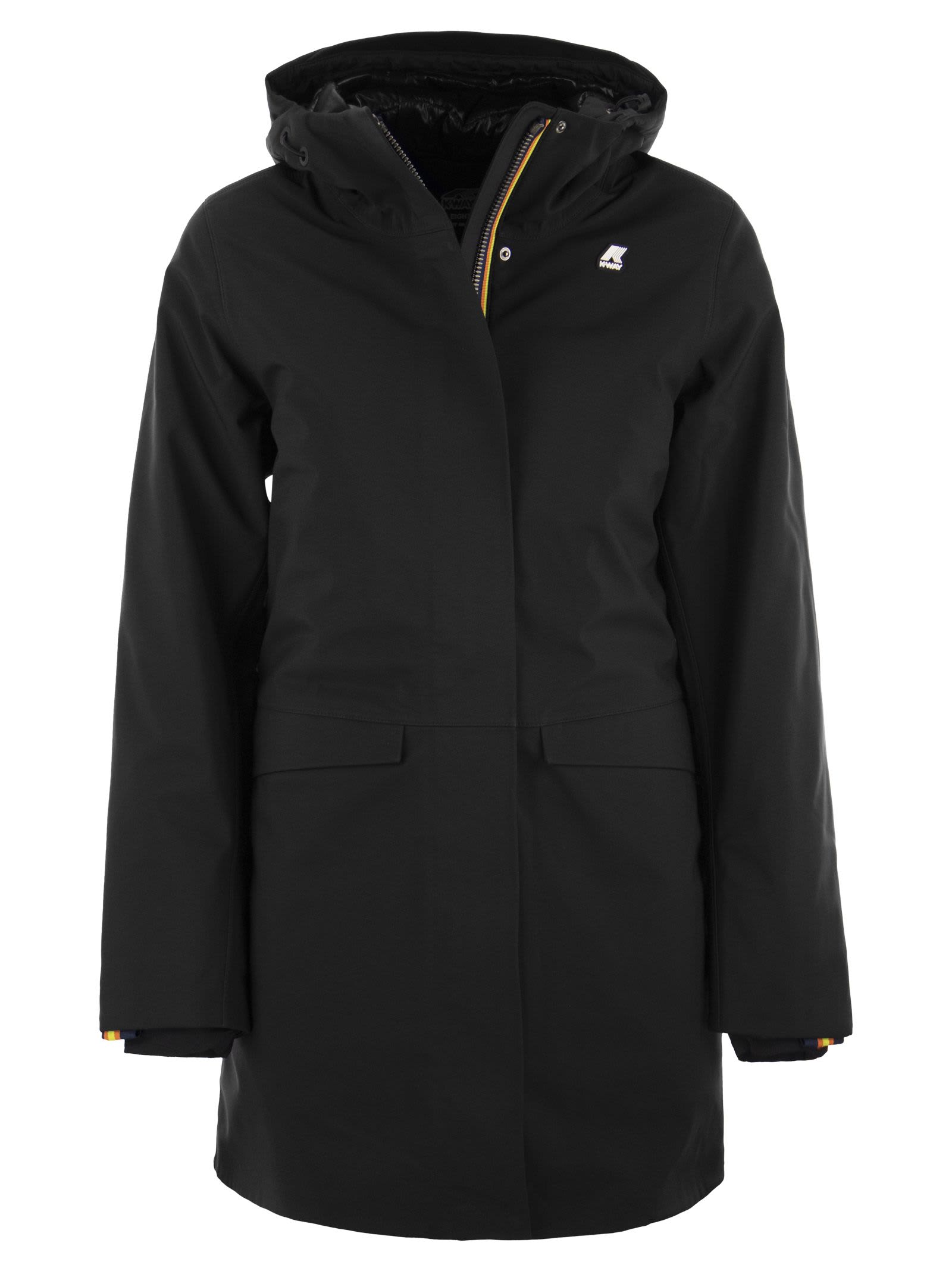 Shop K-way Mathiel Bonded - Hooded Jacket In Black