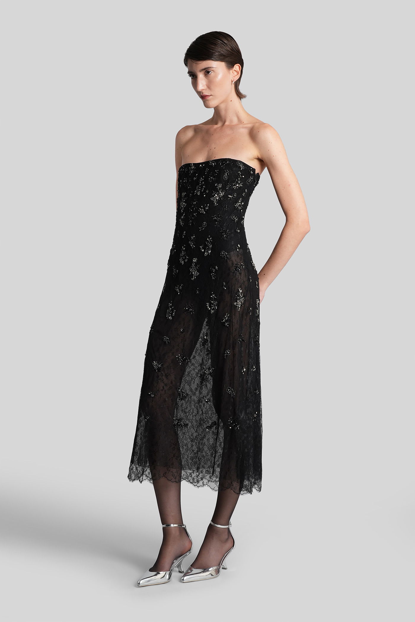 Simkhai Carmela Long Dress In Black Polyester In Black
