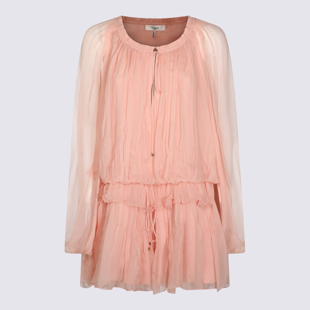 Chloé Rose Silk Dress In Pink