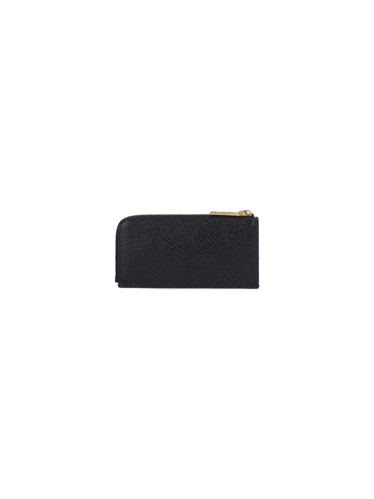 Shop Thom Browne Zipped Logo Wallet In Black
