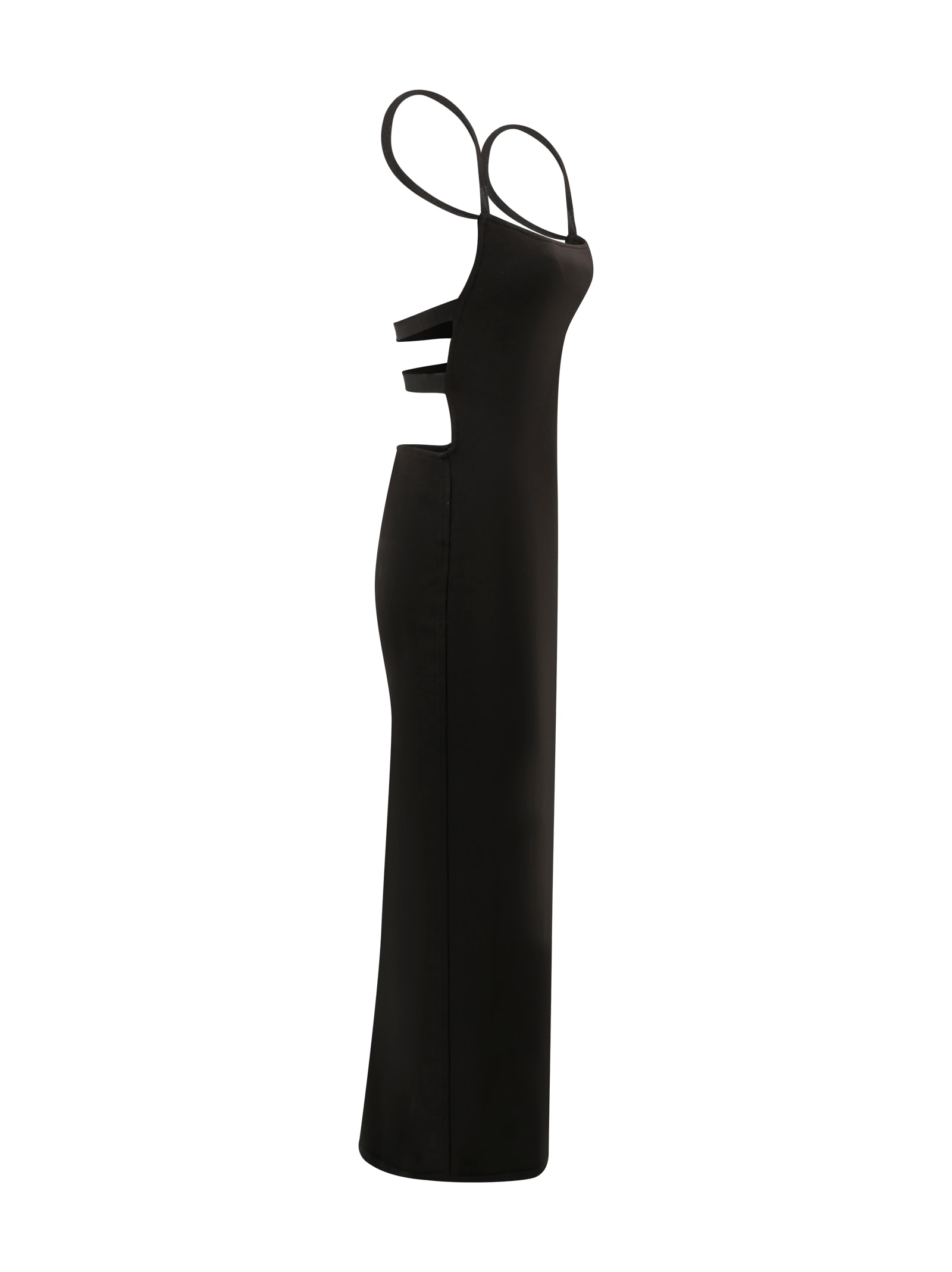 Philosophy Di Lorenzo Serafini Form-fitting Midi Dress With Unique Cut-out Detail In Black