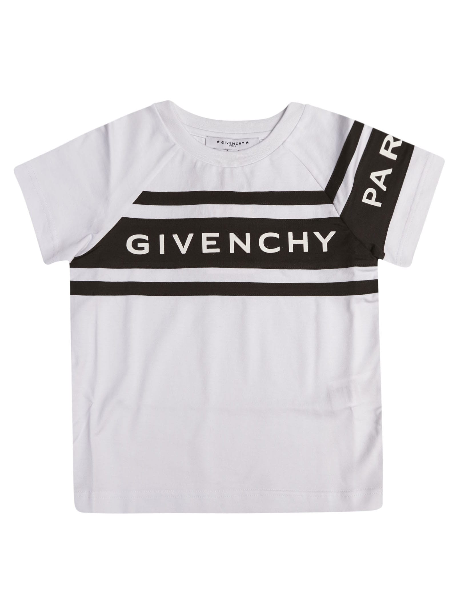 GIVENCHY WHITE T-SHIRT WITH BLACK PRESS AND LOGO,11222331