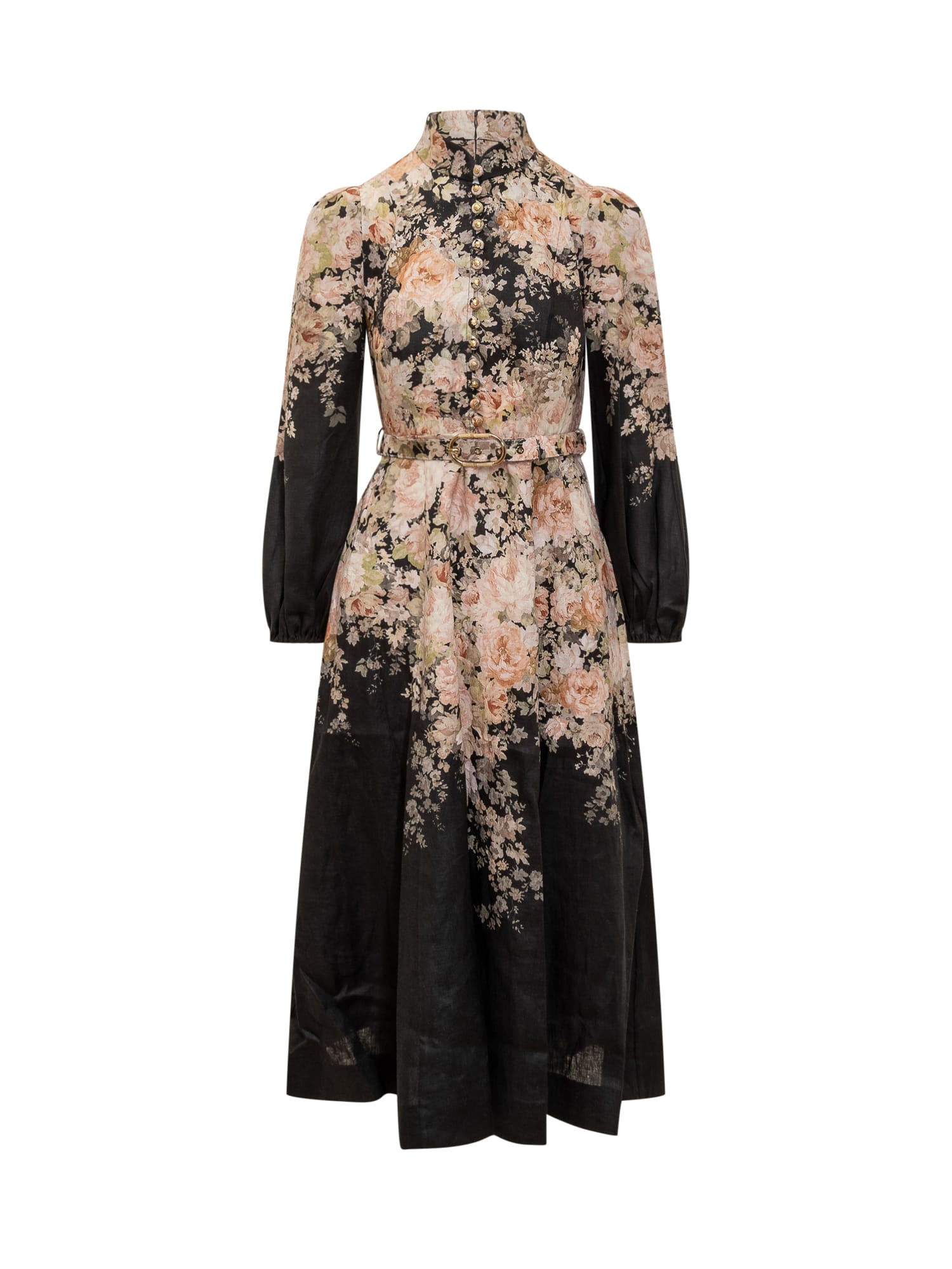 Shop Zimmermann Dress In Black Rococo Floral