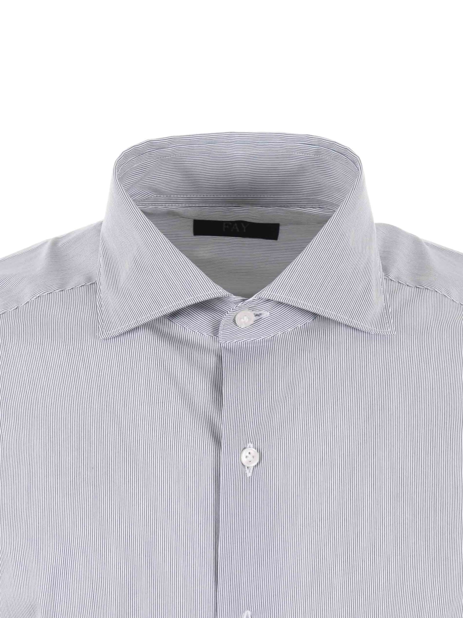 Shop Fay Shirt In Bianco/blu