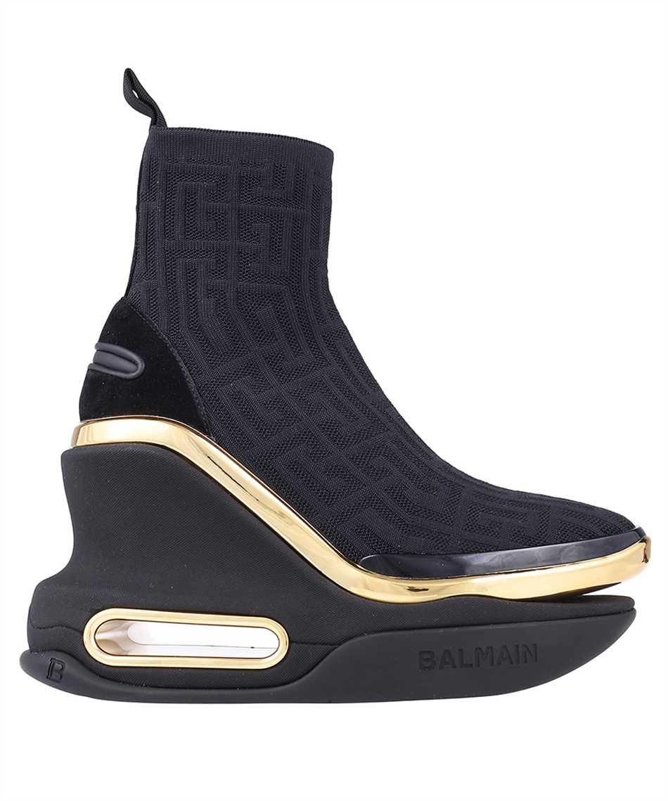 Balmain High-top Fabric Sneakers In Black