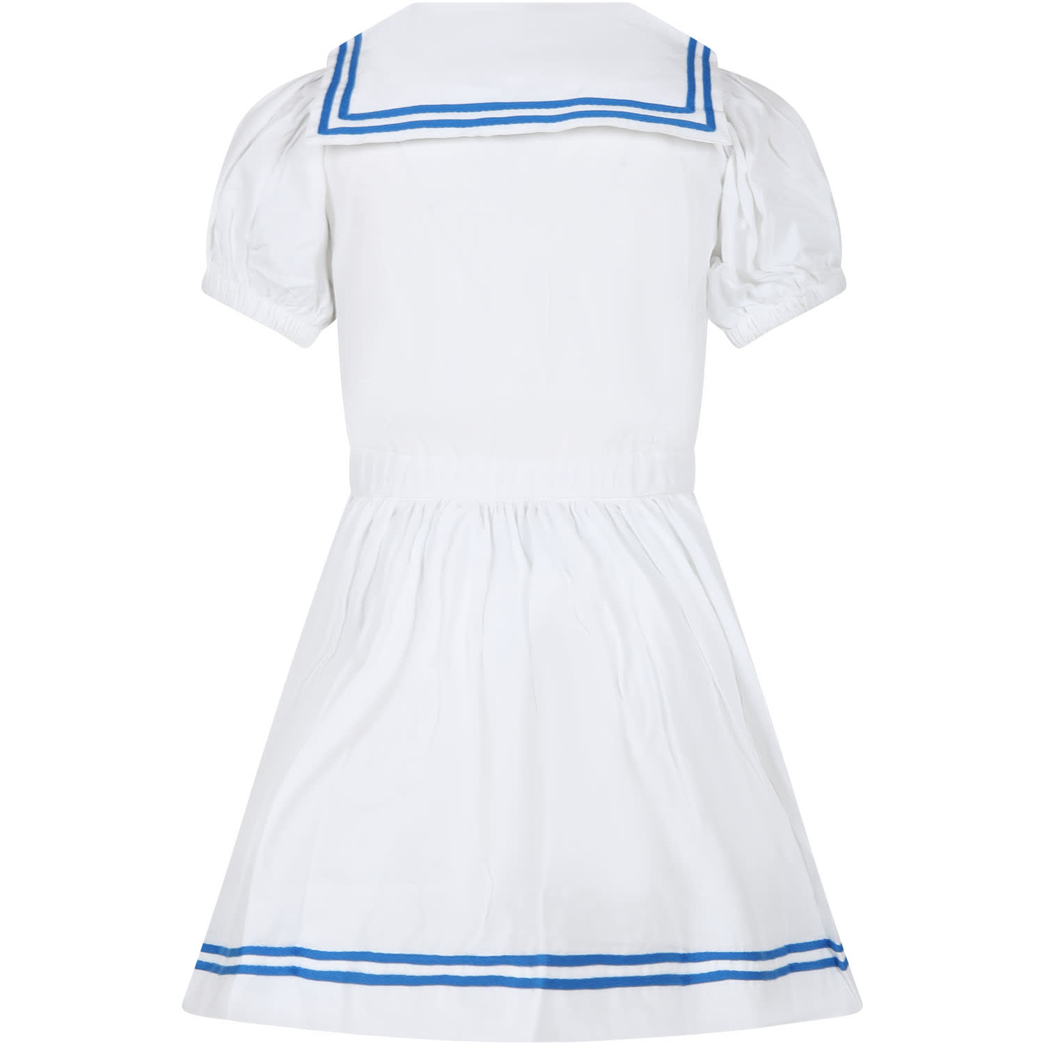 Shop Molo White Dress For Girl With Embroidery