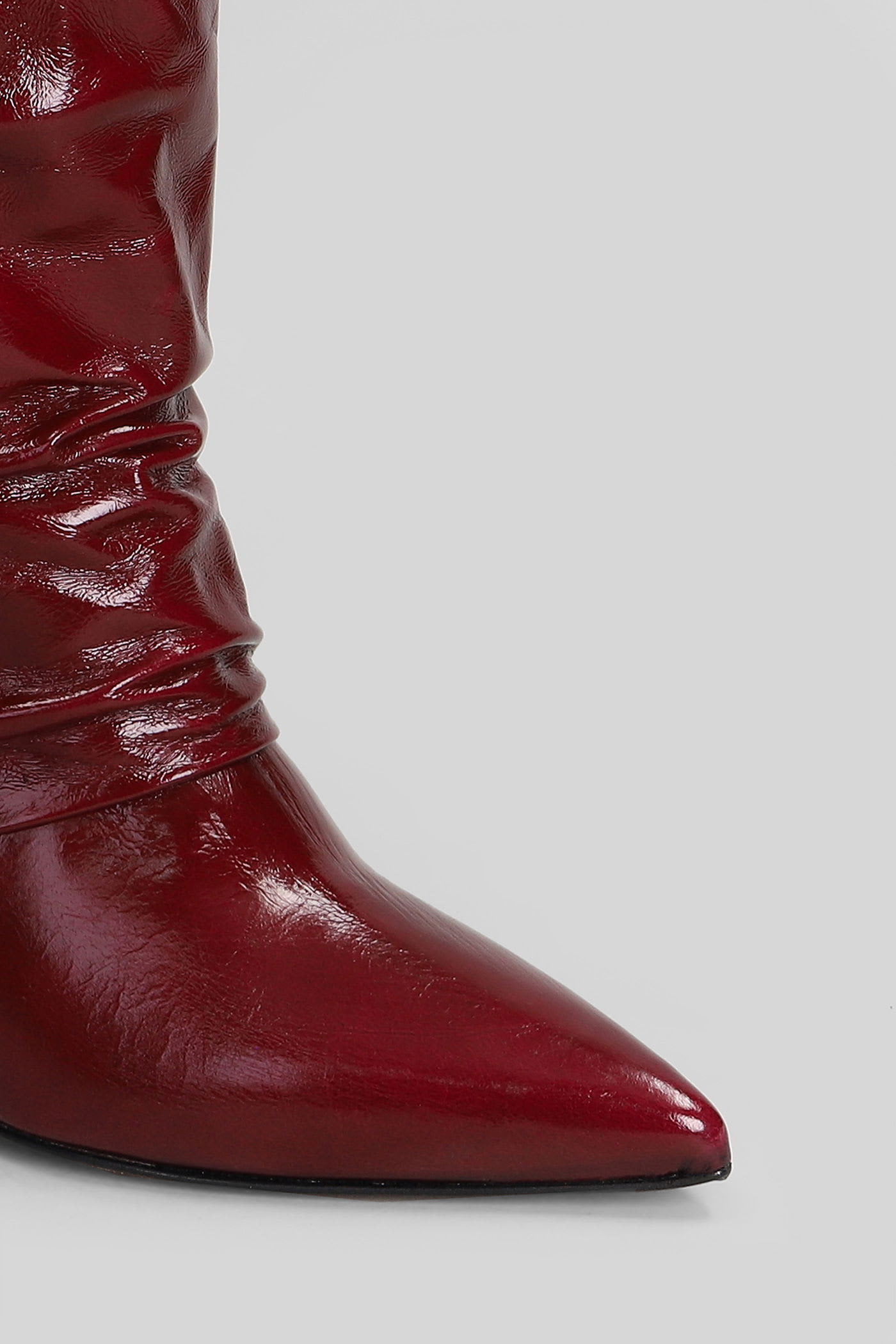 The Seller High Heels Boots In Bordeaux Leather In Burgundy
