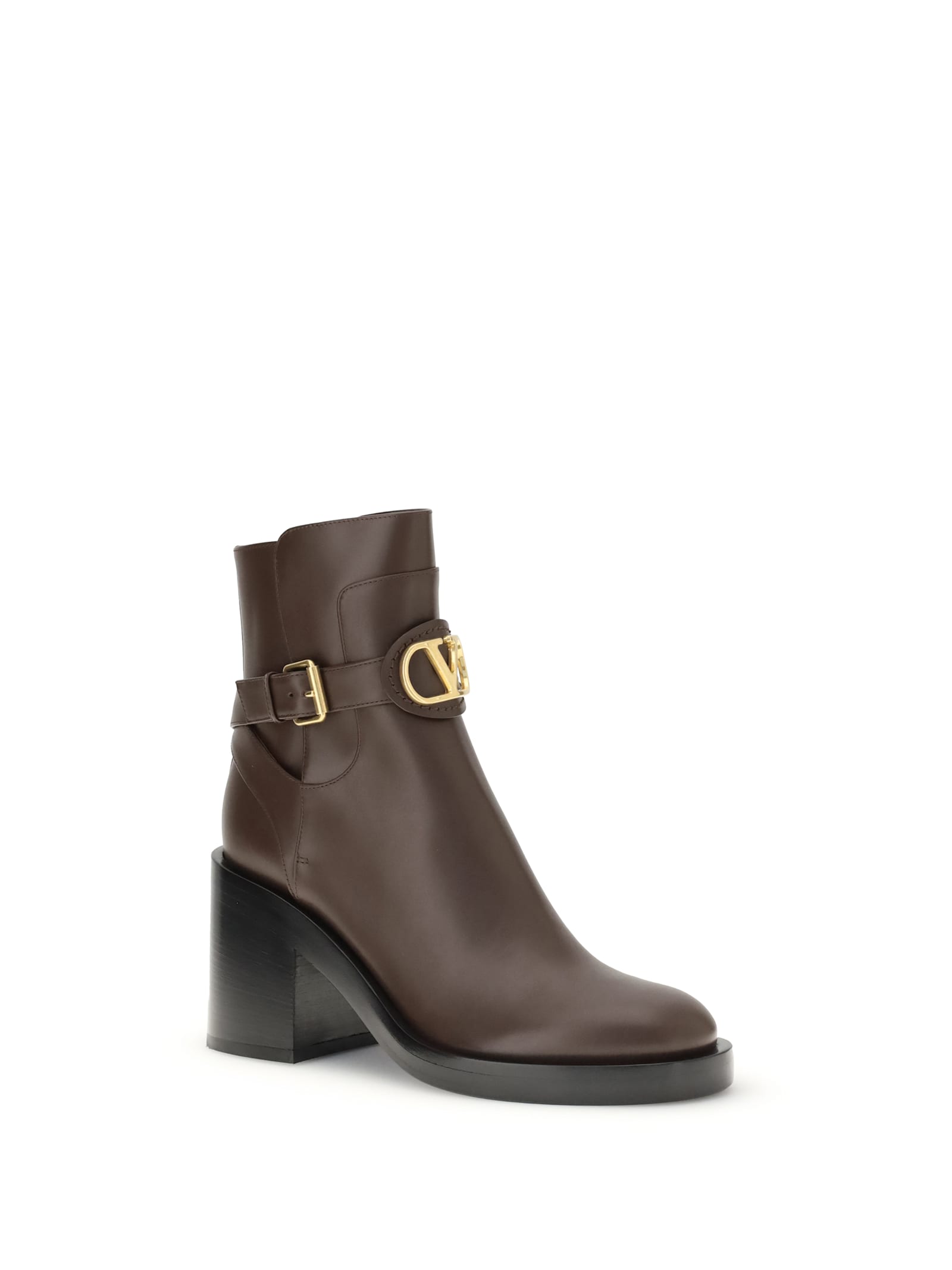 Valentino Bootie Vlogo Signature T. 70 Vitel In Brown