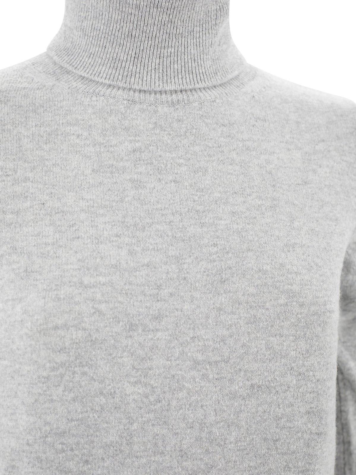 Shop Max Mara Turtleneck Long-sleeved Jumper In Grey