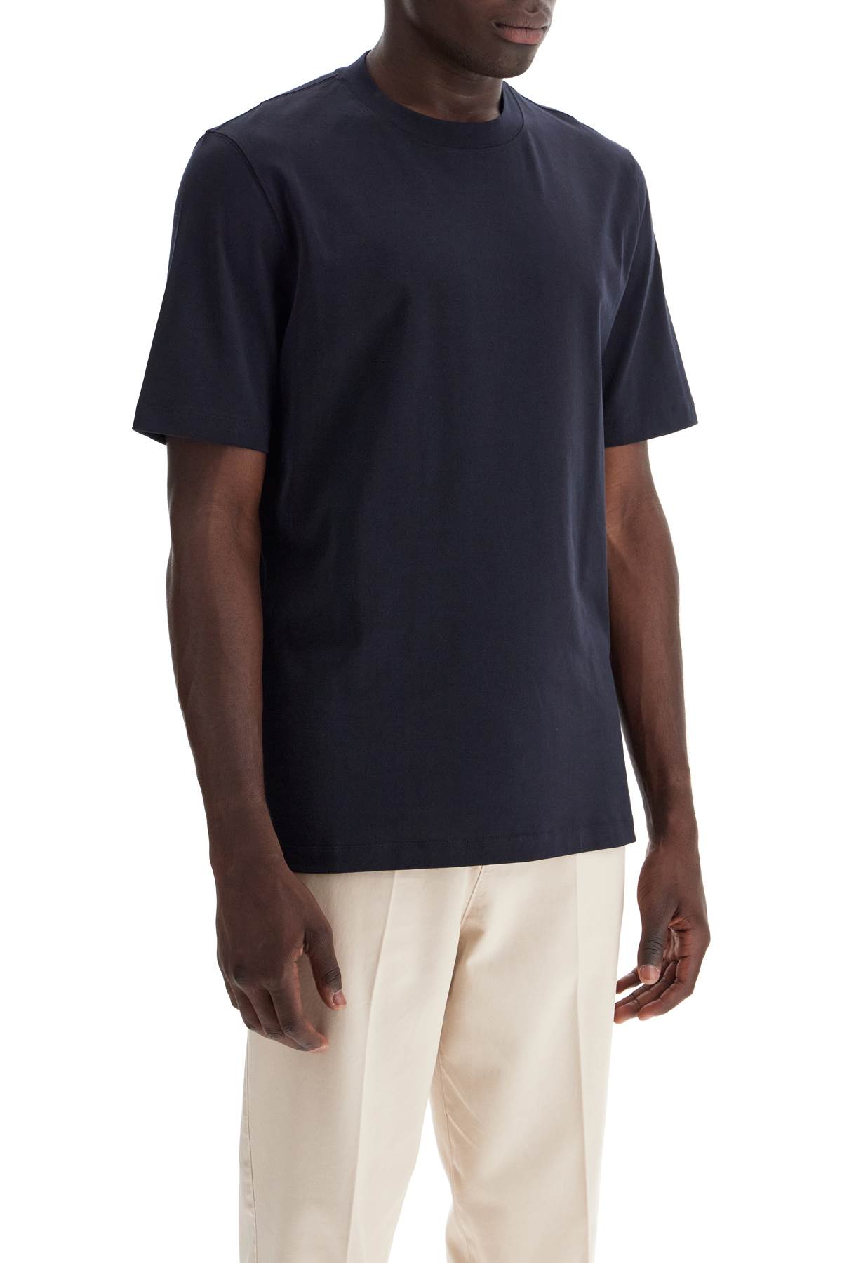 Shop Brunello Cucinelli Crewneck T-shirt In Navy (blue)