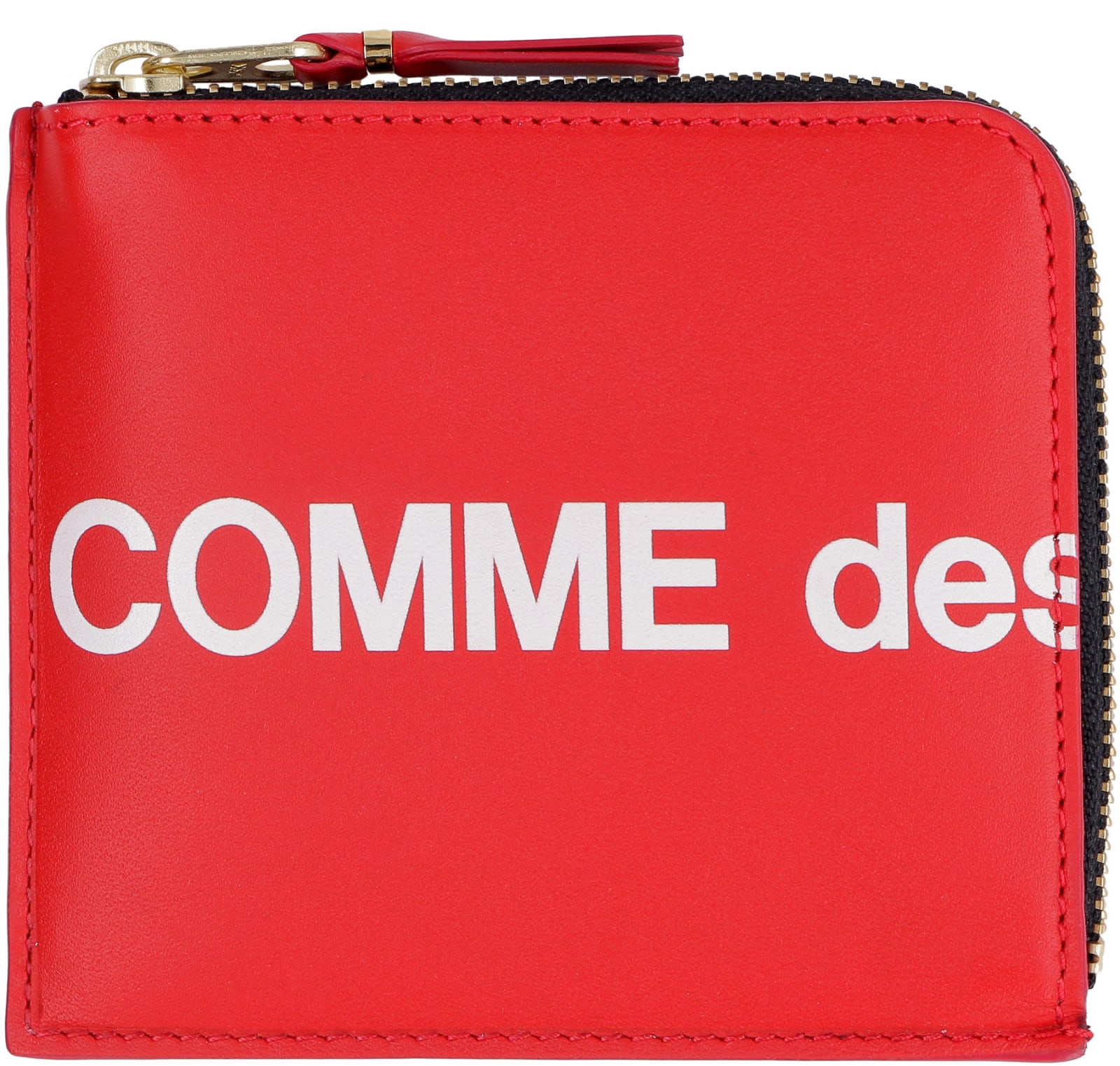 Shop Comme Des Garçons Leather Zipped Coin Purse In Red