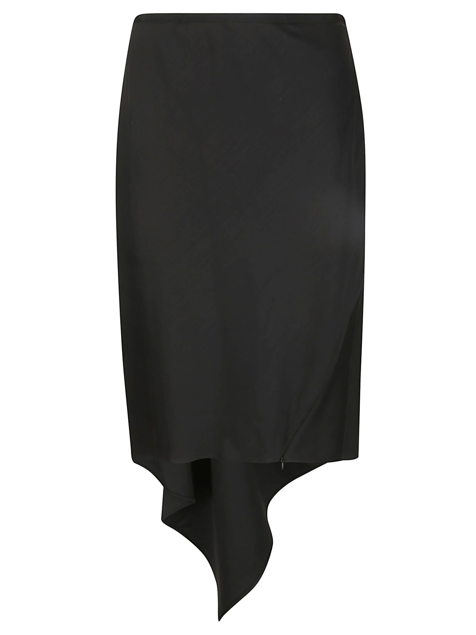 Shop Helmut Lang Scarf Hem Skirt In Black