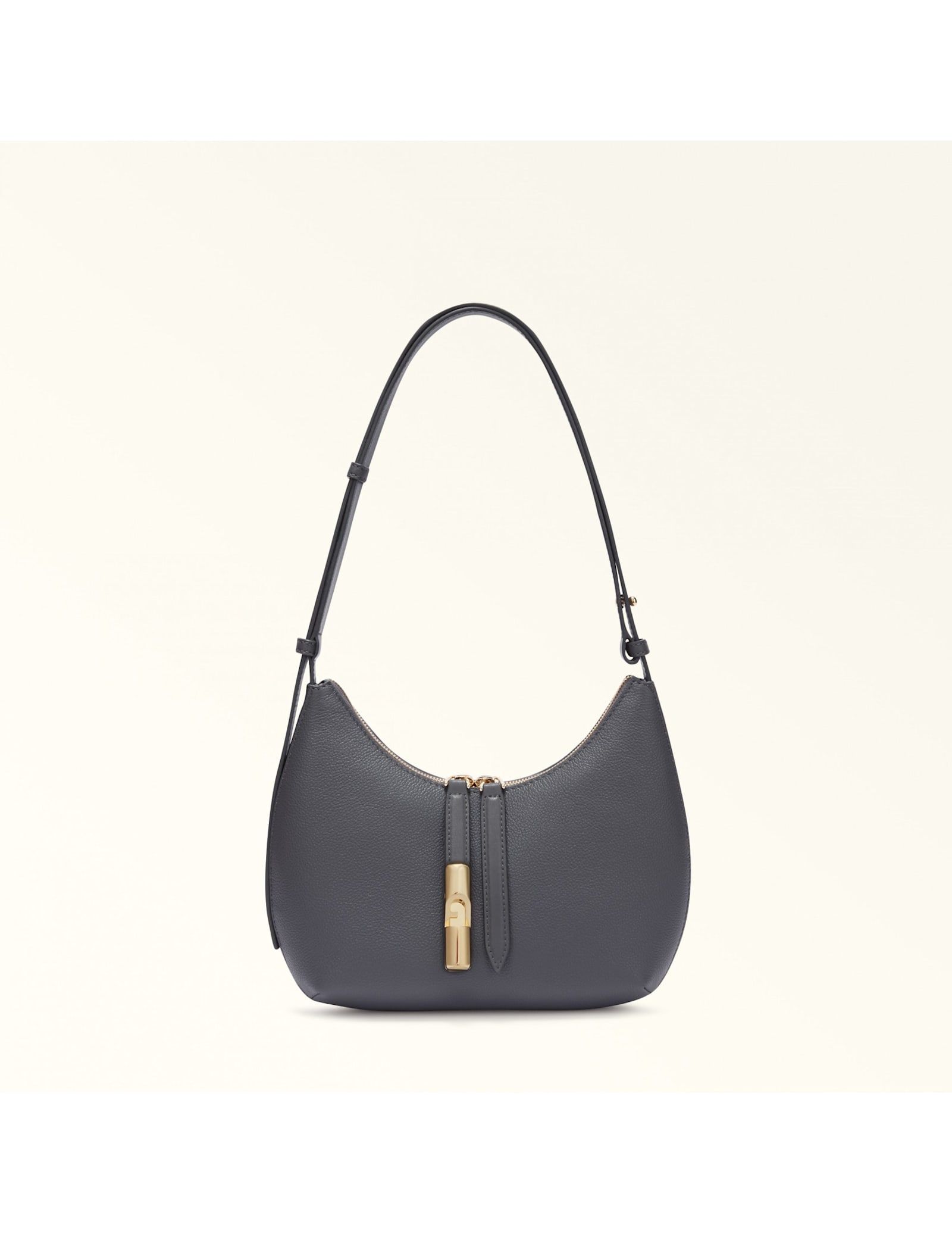 Goccia S Shoulder Bag In Grey Leather