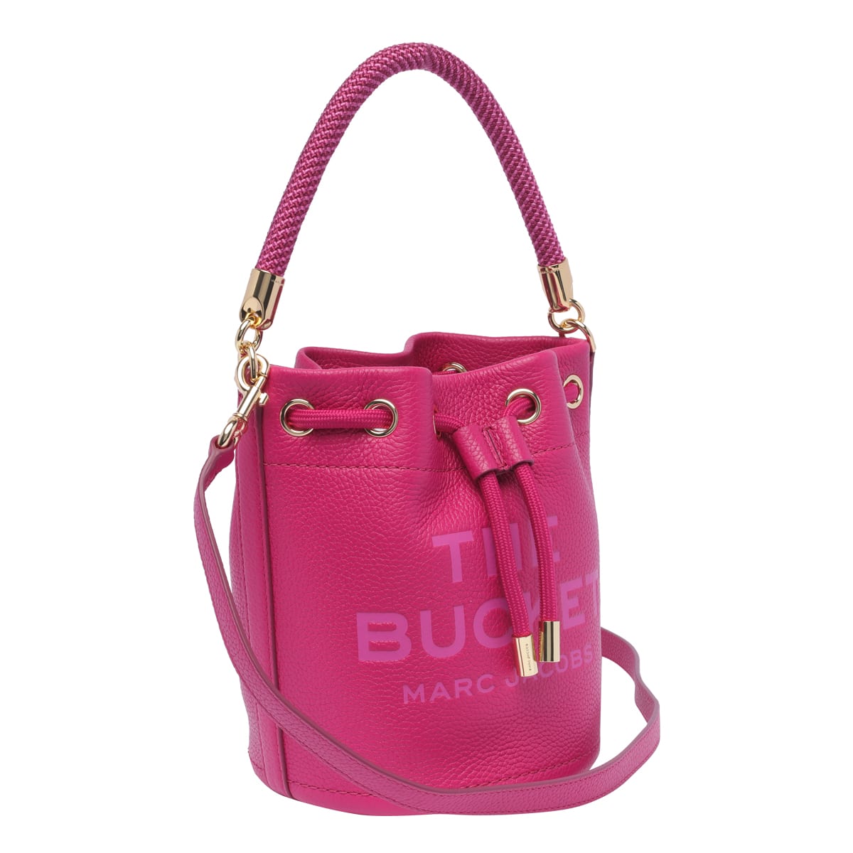 Shop Marc Jacobs The Leather Bucket Bag Tote In Lipstick Pink