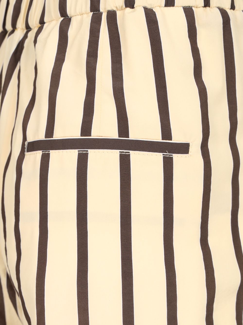 Shop Forte Forte Wide Leg Pinstriped Trousers In White