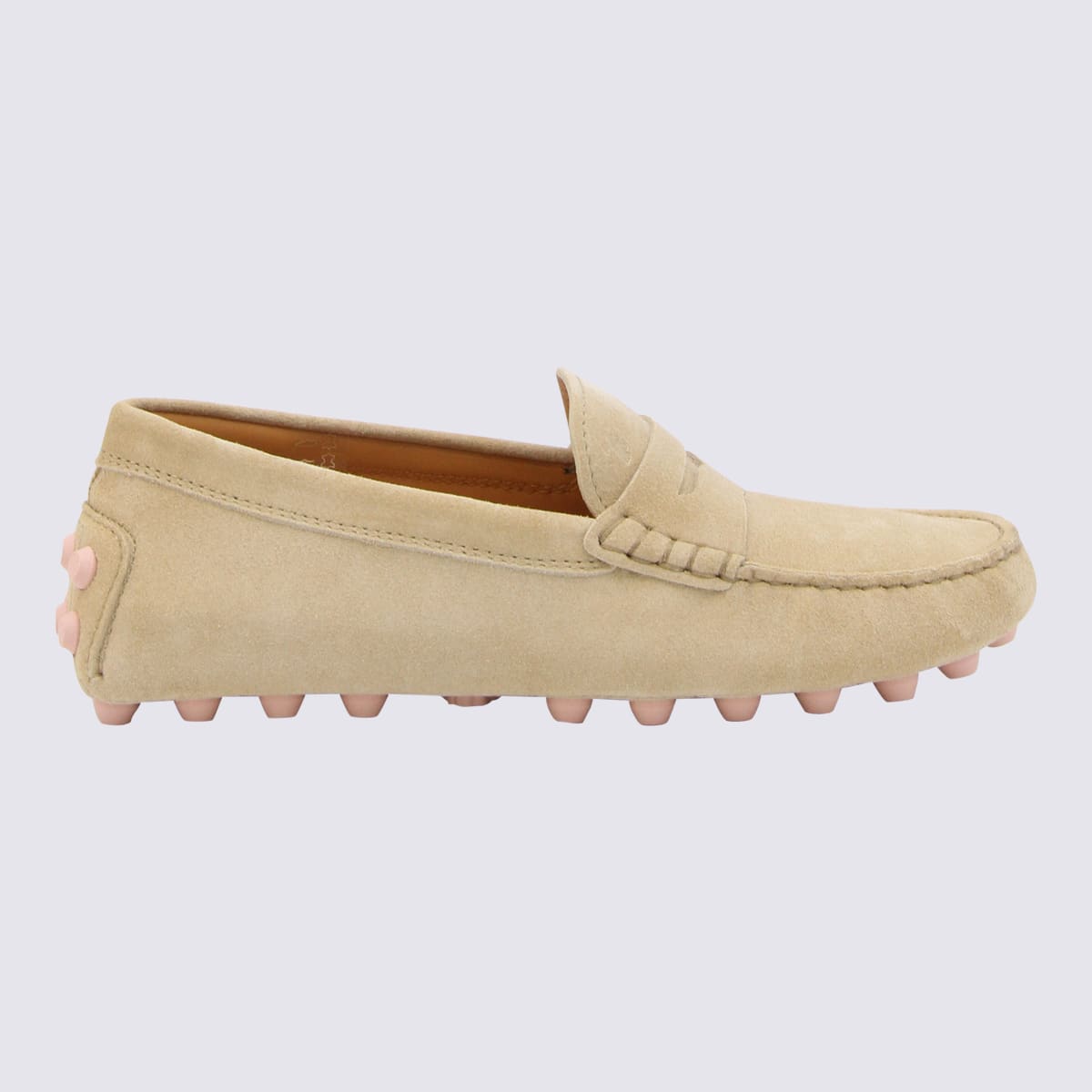 Tod's Beige Suede Loafers In Neutral