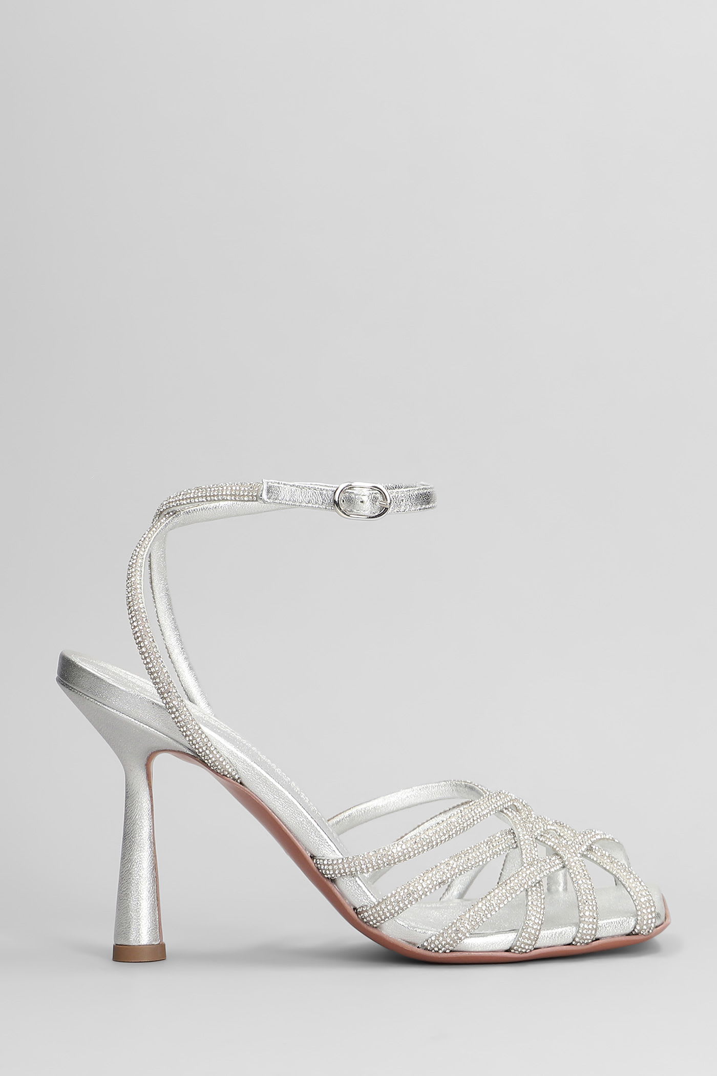 Aldo Castagna Vittoria Sandals In Silver Leather In Silver