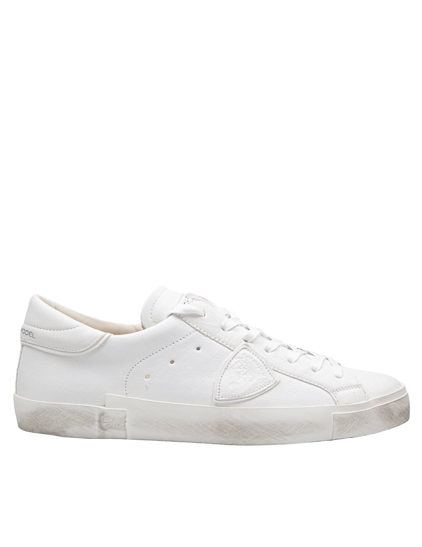 Shop Philipp Plein Philippe Model Paris High Sneakers In Laminated Leather In White