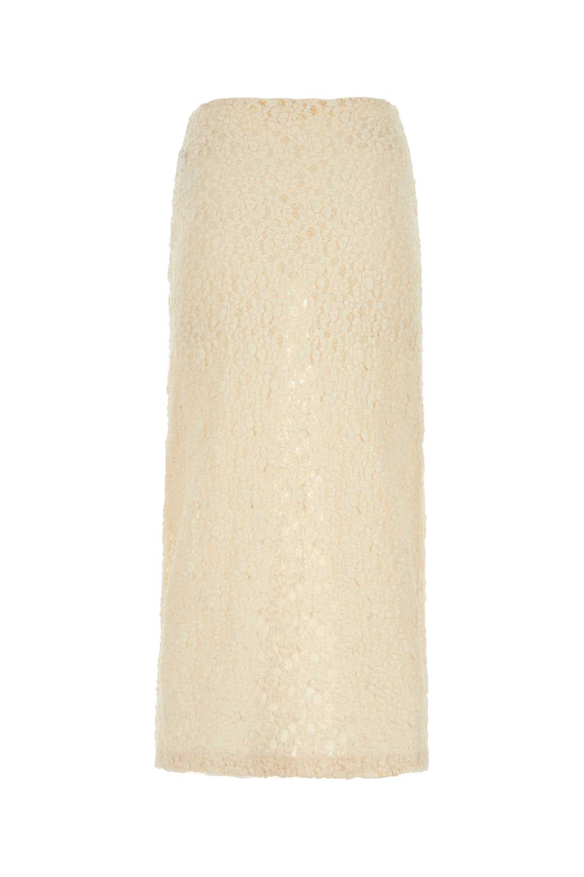 Shop Chloé Ivory Silk Skirt In Dustywhite