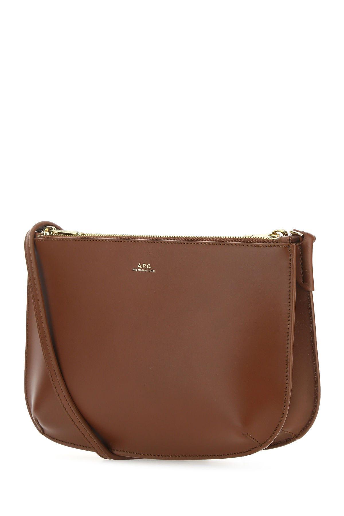 Shop Apc Brown Leather Sarah Crossbody Bag