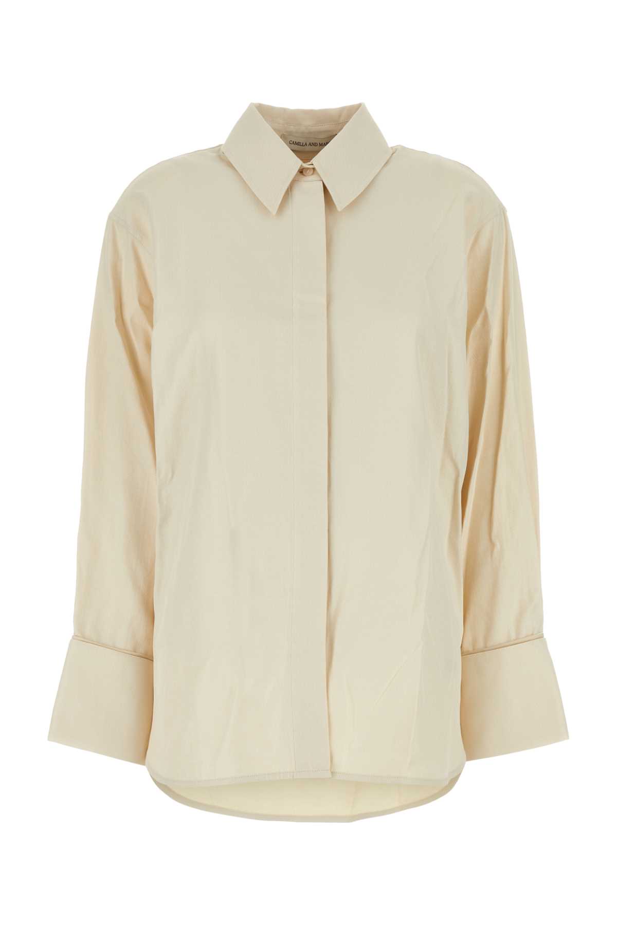 Sand Cotton And Polyester Cipher Oversize Shirt