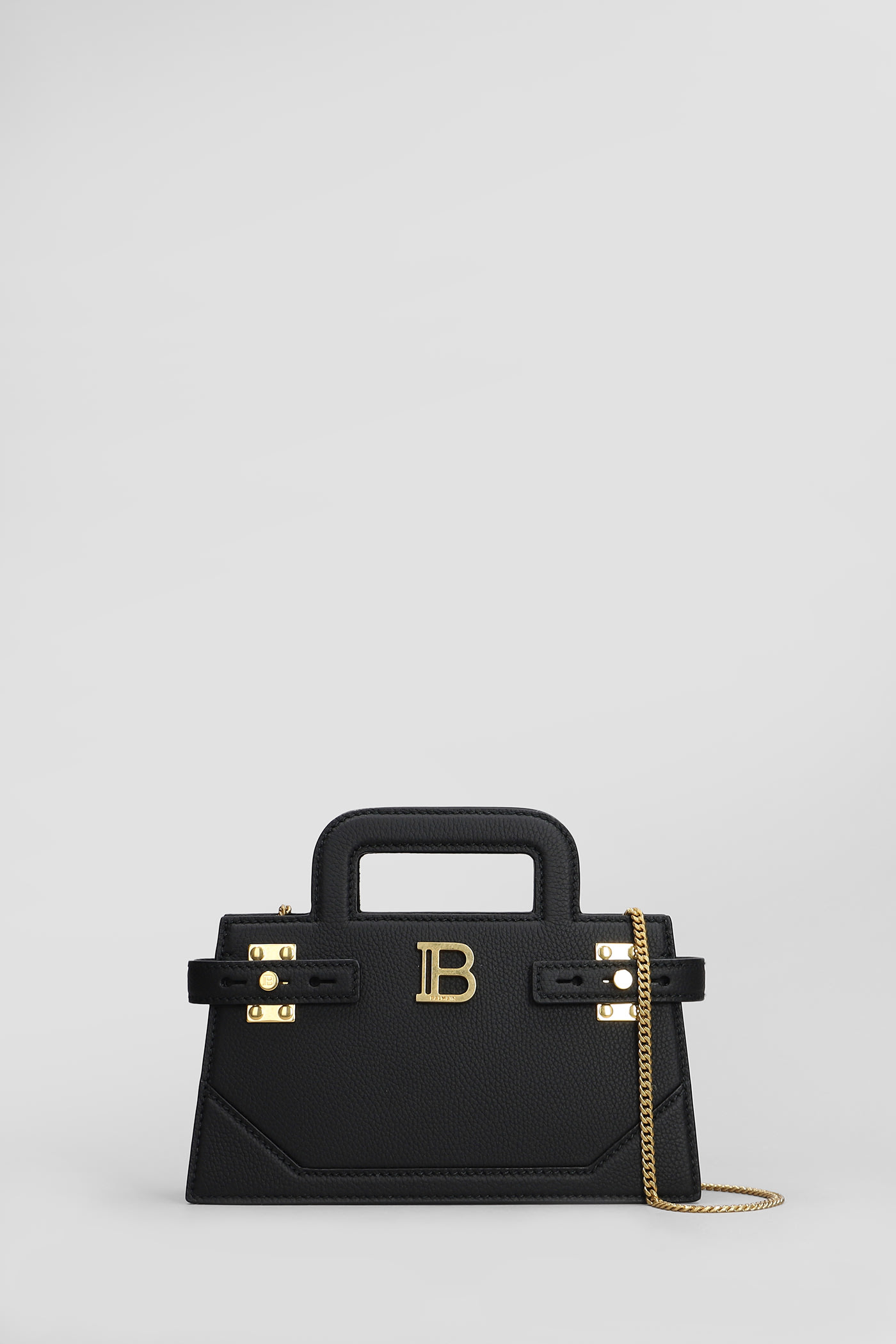 Shop Balmain B Buzz Mini Shoulder Bag In Black Leather