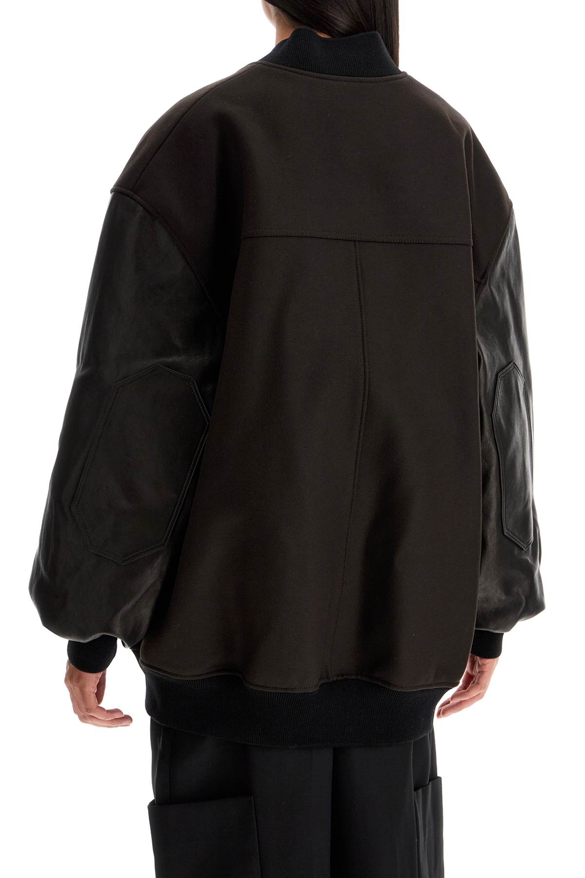 Shop Khaite Maxi Bomber Spencer - In Dark Brown (brown)