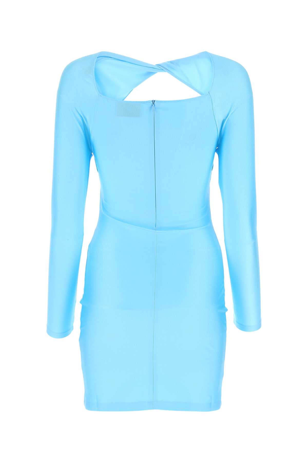Shop Coperni Light Blue Stretch Nylon Dress In Turqse
