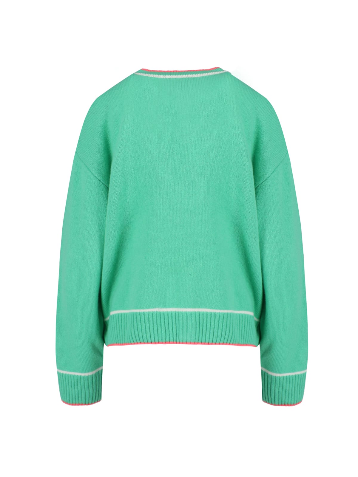 Shop Msgm V-neck Cardigan In Green