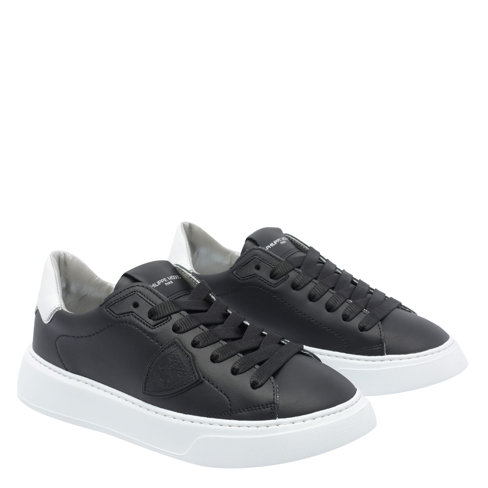 Philippe Model Temple Veau Laced Sneakers In Black