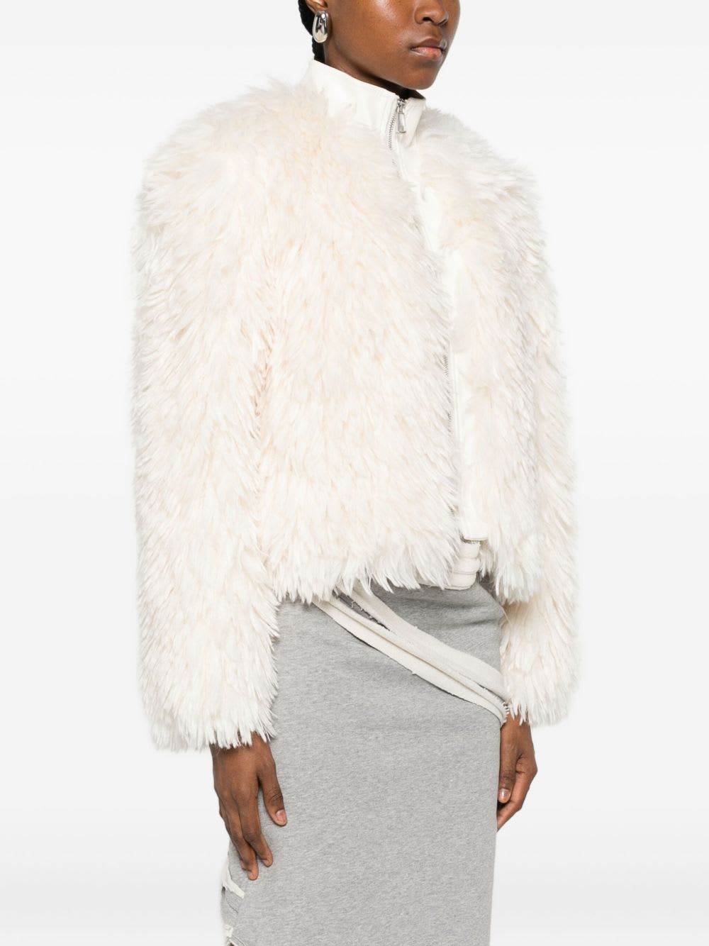 Apparis Zip-up Faux-fur Jacket In White