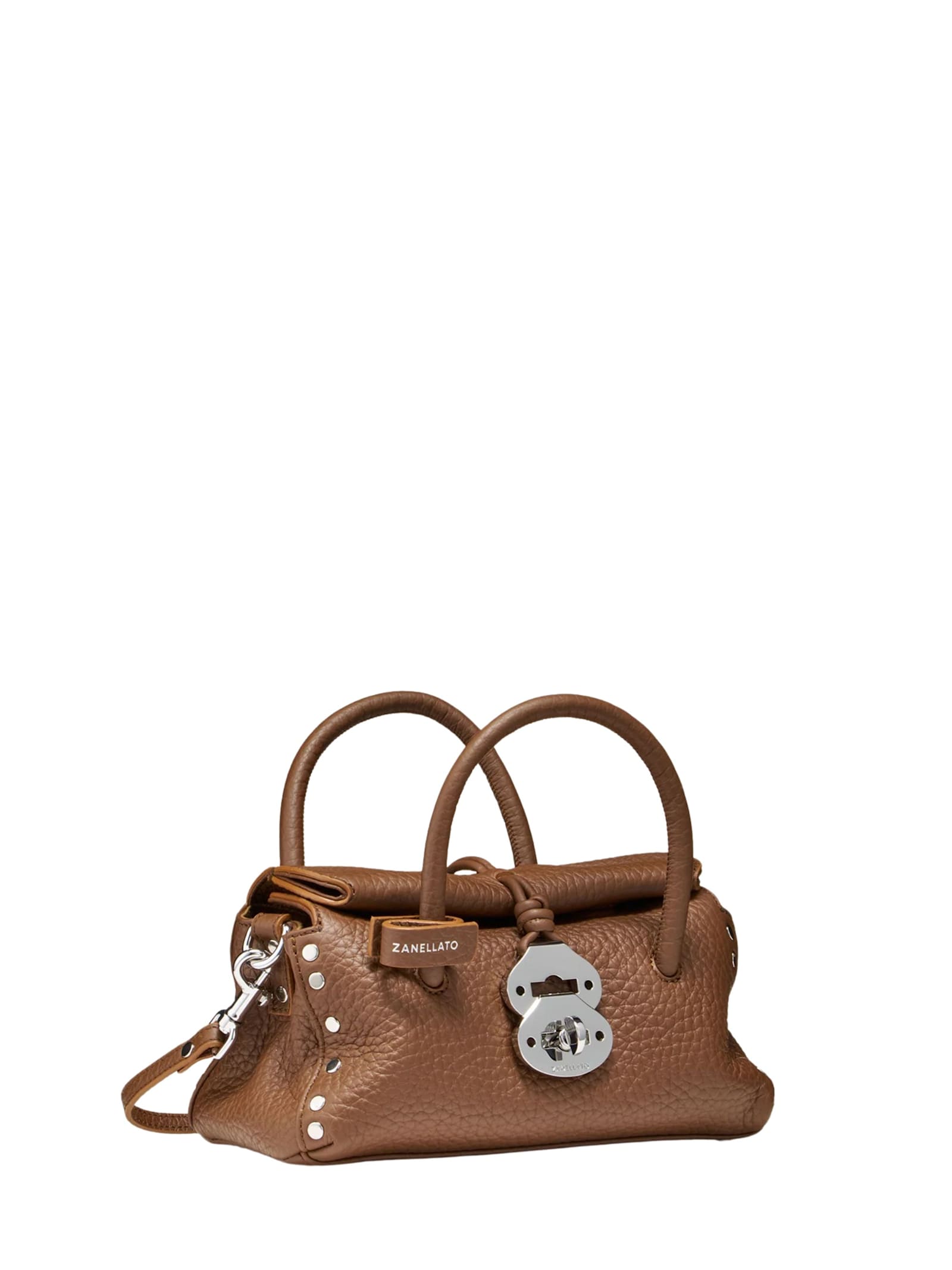 Zanellato Dotta Centauro Baby Leather Handbag In Brown