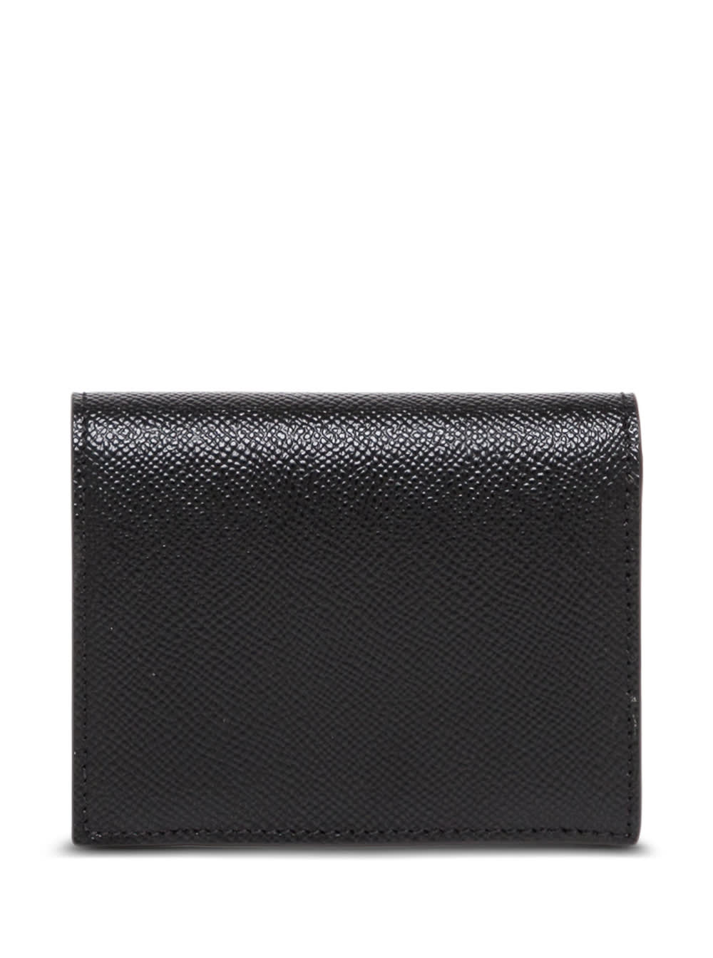 Shop Ferragamo Gancini Black Bifold Wallet In Grained Leather Woman