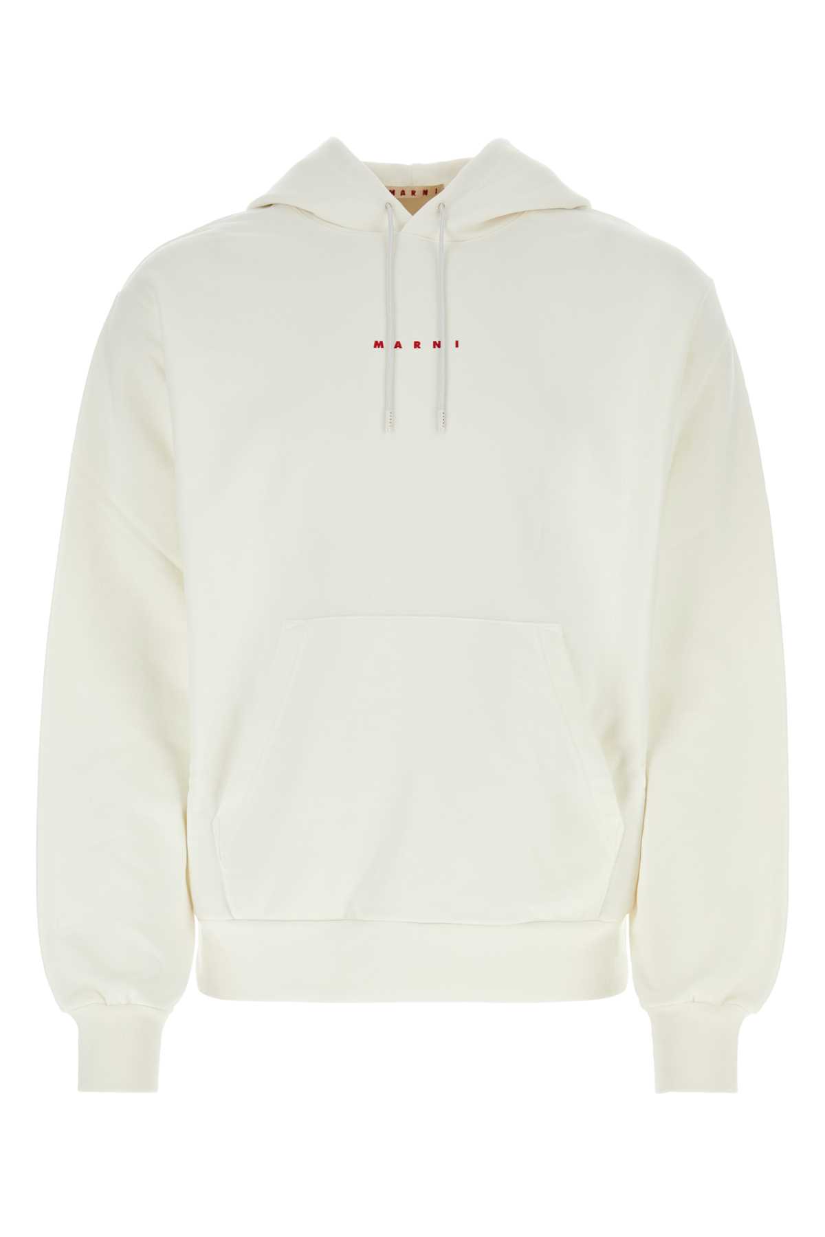 Shop Marni Ivory Cotton Sweatshirt In Naturalwhite