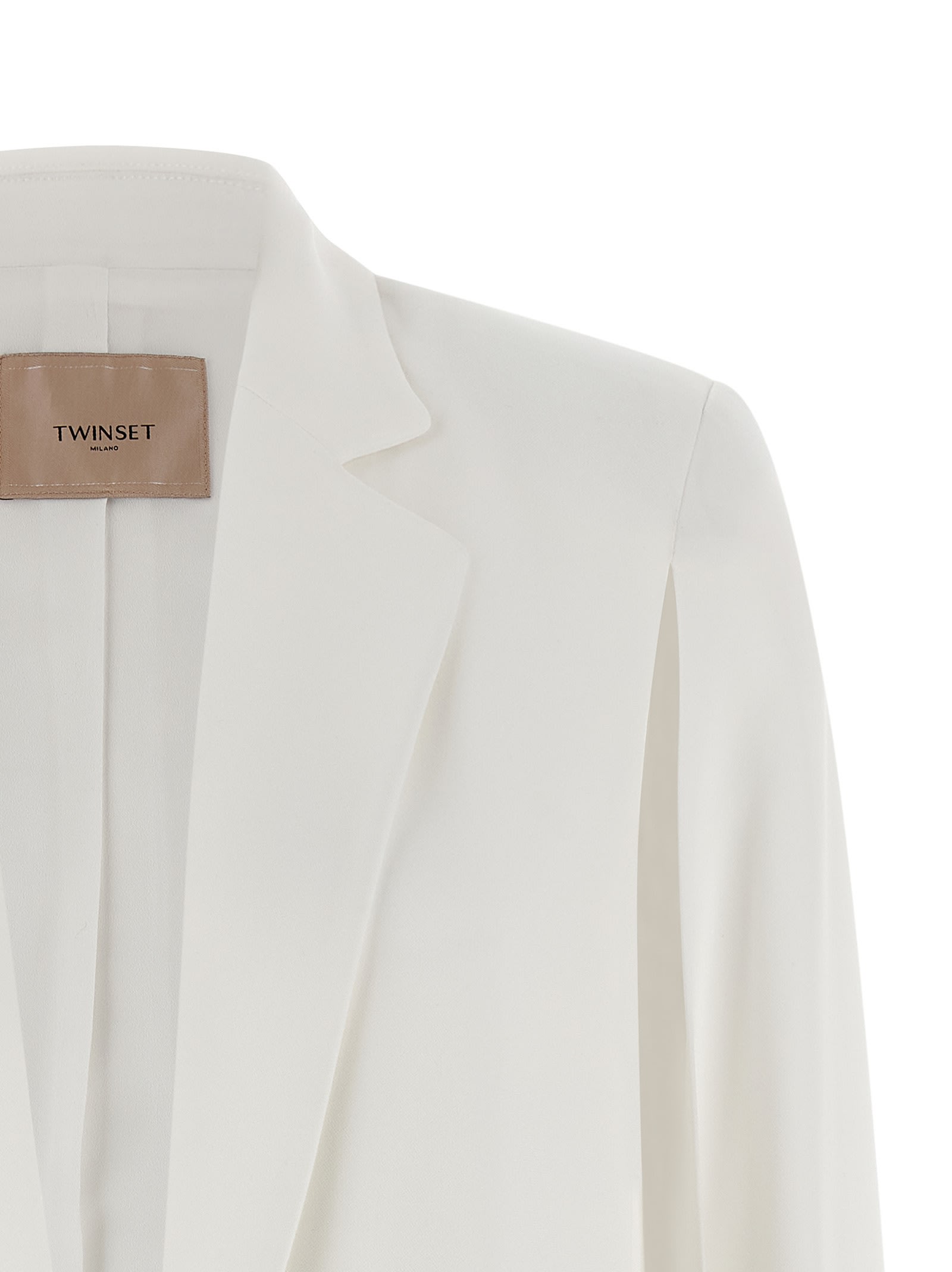 Twinset Cape Sleeve Blazer In White