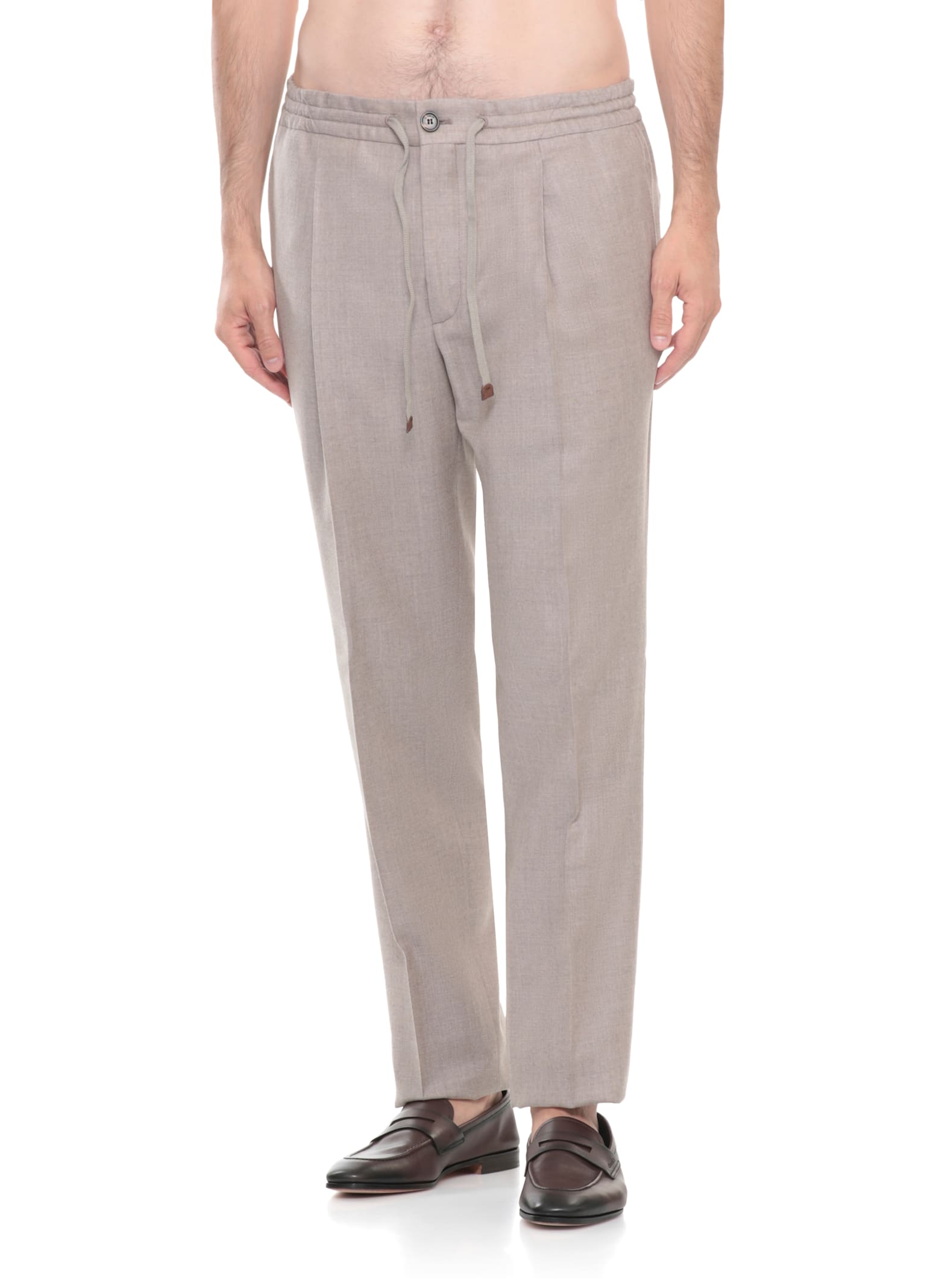 Incotex Pleated Front Straight Leg Trousers In Brown