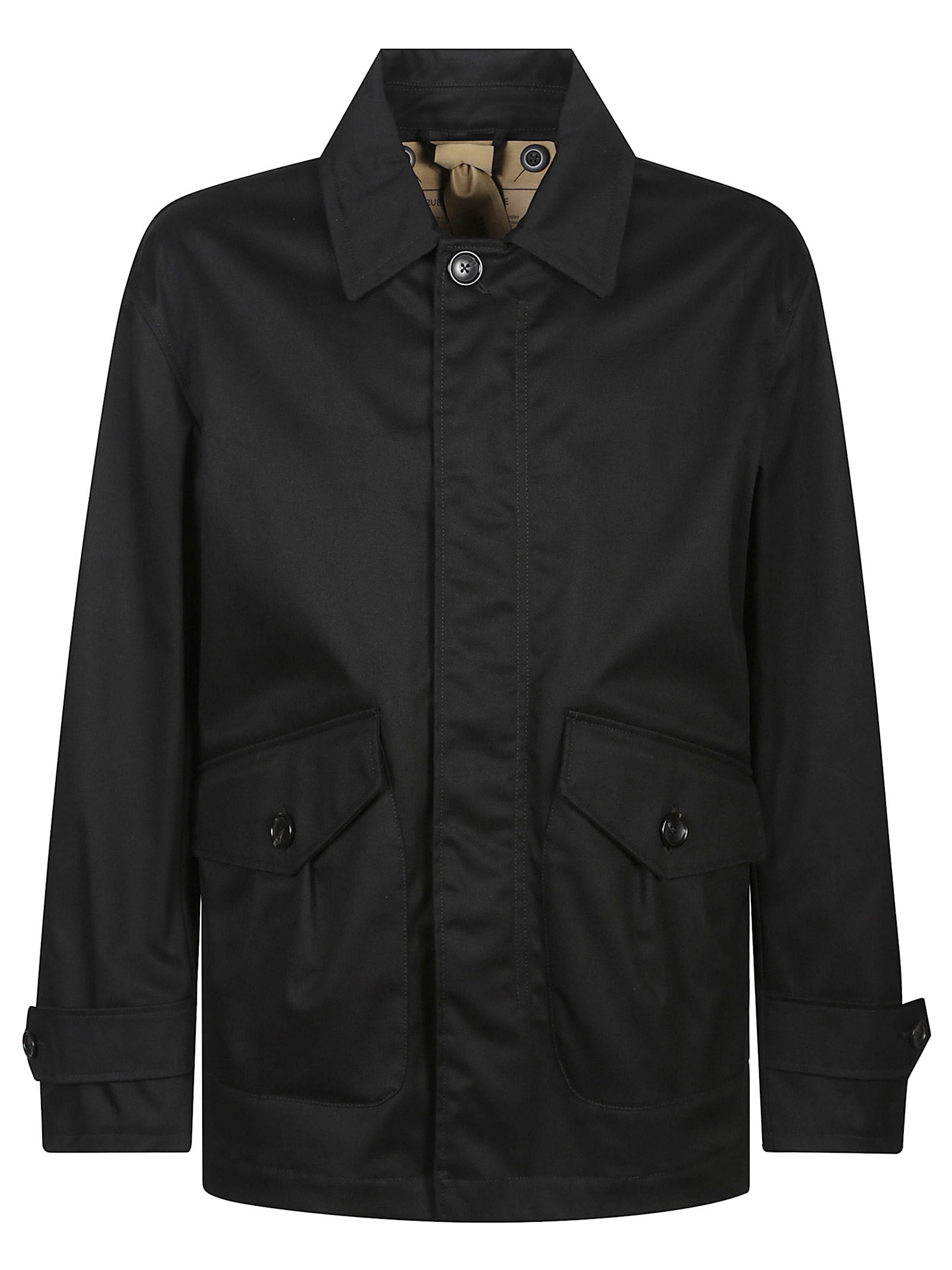 Ten C Collared Flap Pockets Adjustable Cuffs Jacket In Black