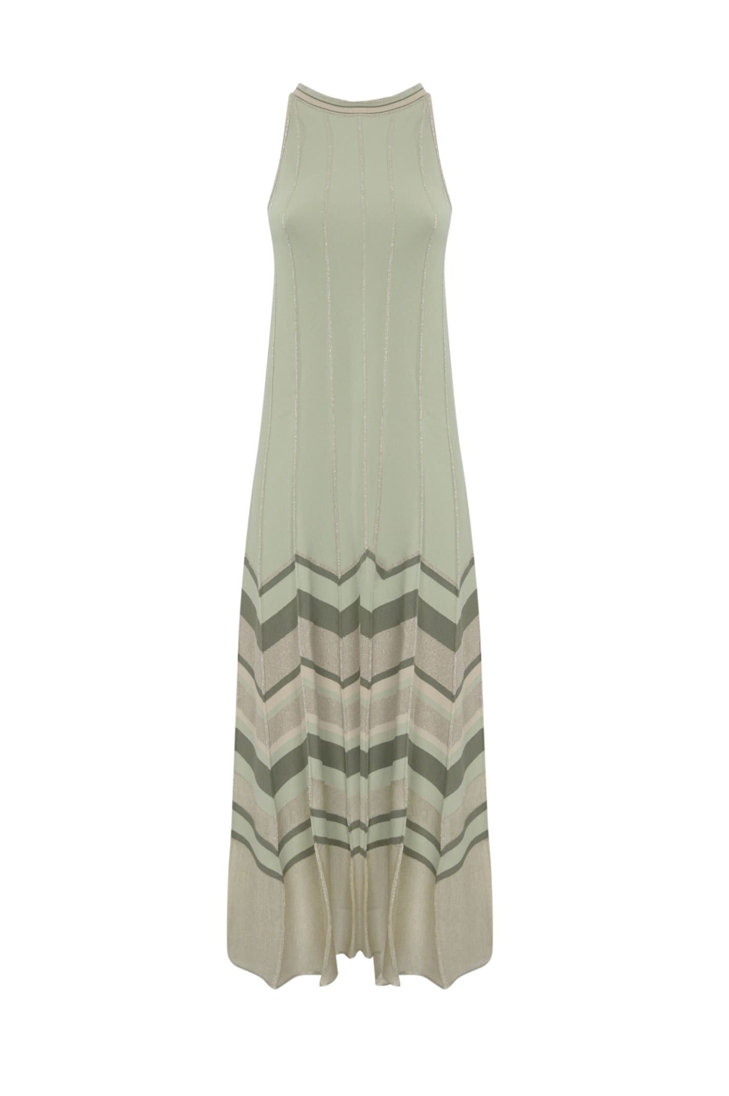 D. Exterior Midi Striped Viscose Dress