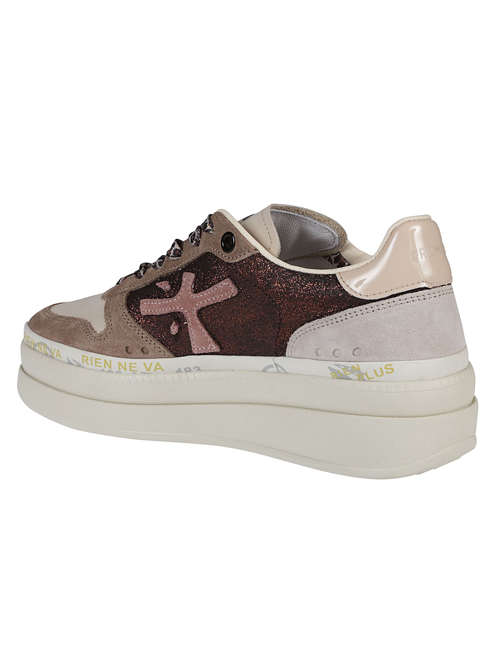 Shop Premiata Micol Sneakers In Bronzo/taupe