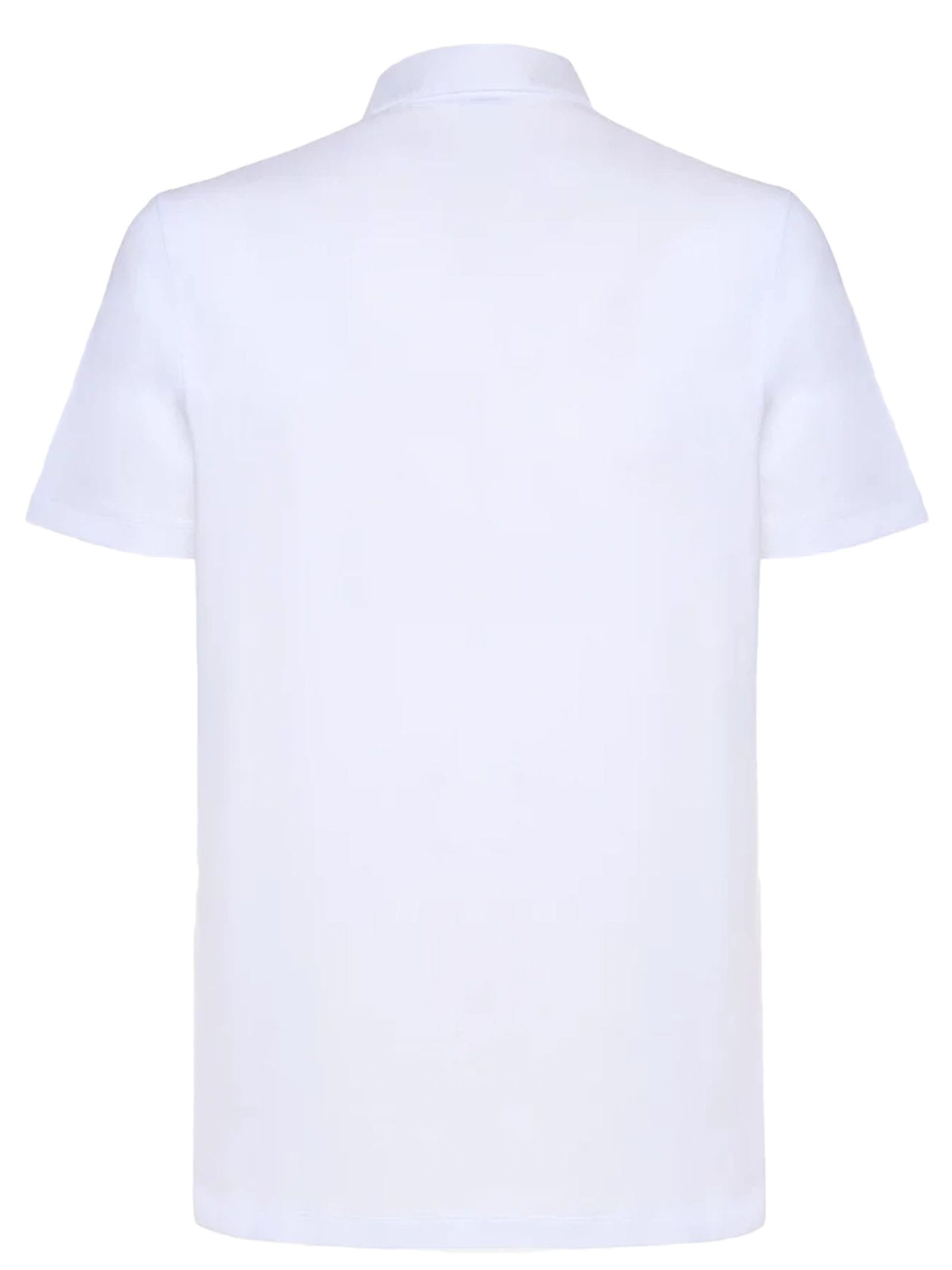 Shop Malo White Stretch-cotton Polo Shirt