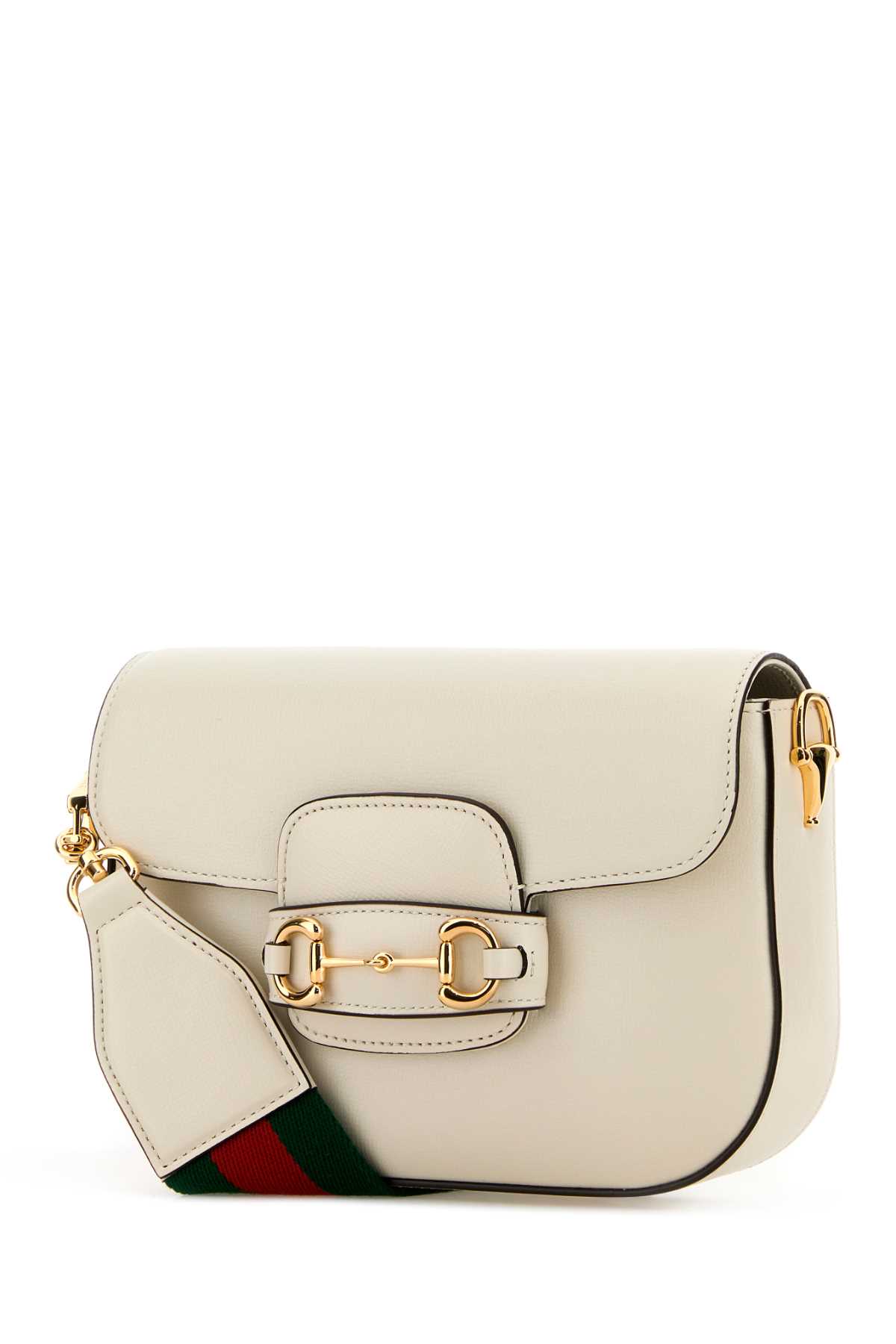 Gucci Women Ivory Leather Mini Horsebit 1955 Shoulder Bag In Neutral