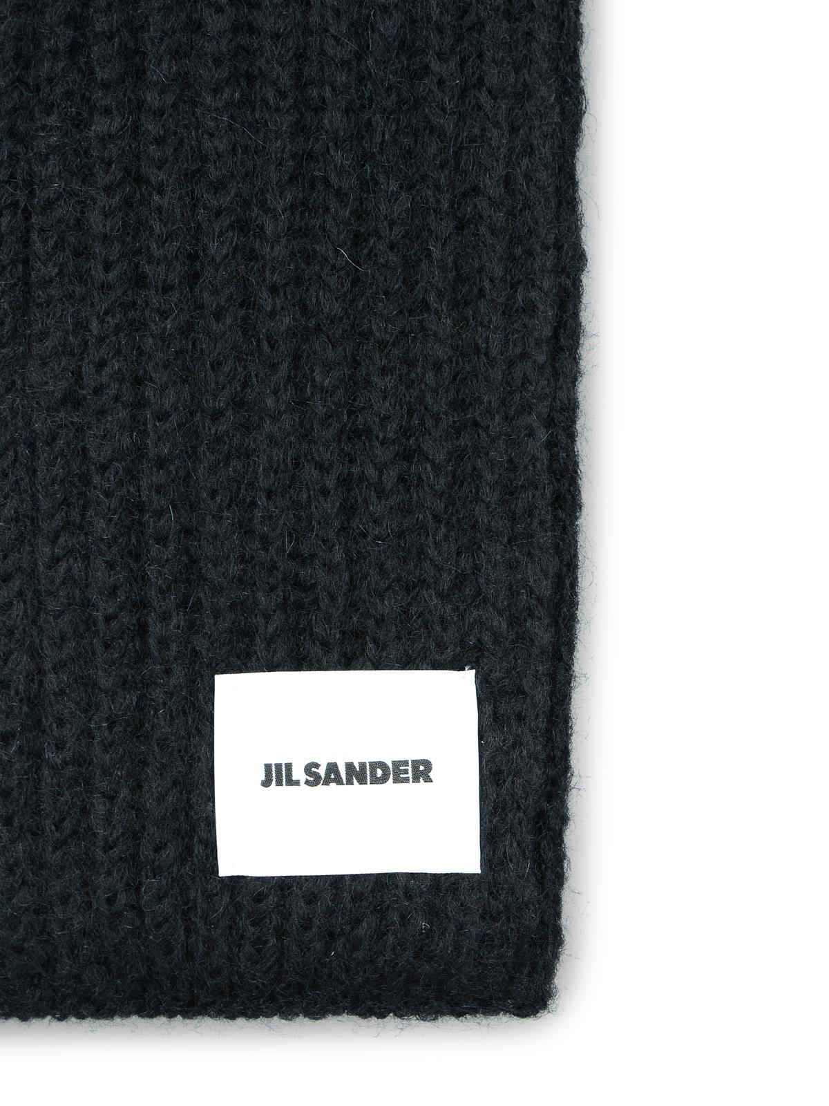 Shop Jil Sander Black Wool Blend Scarf