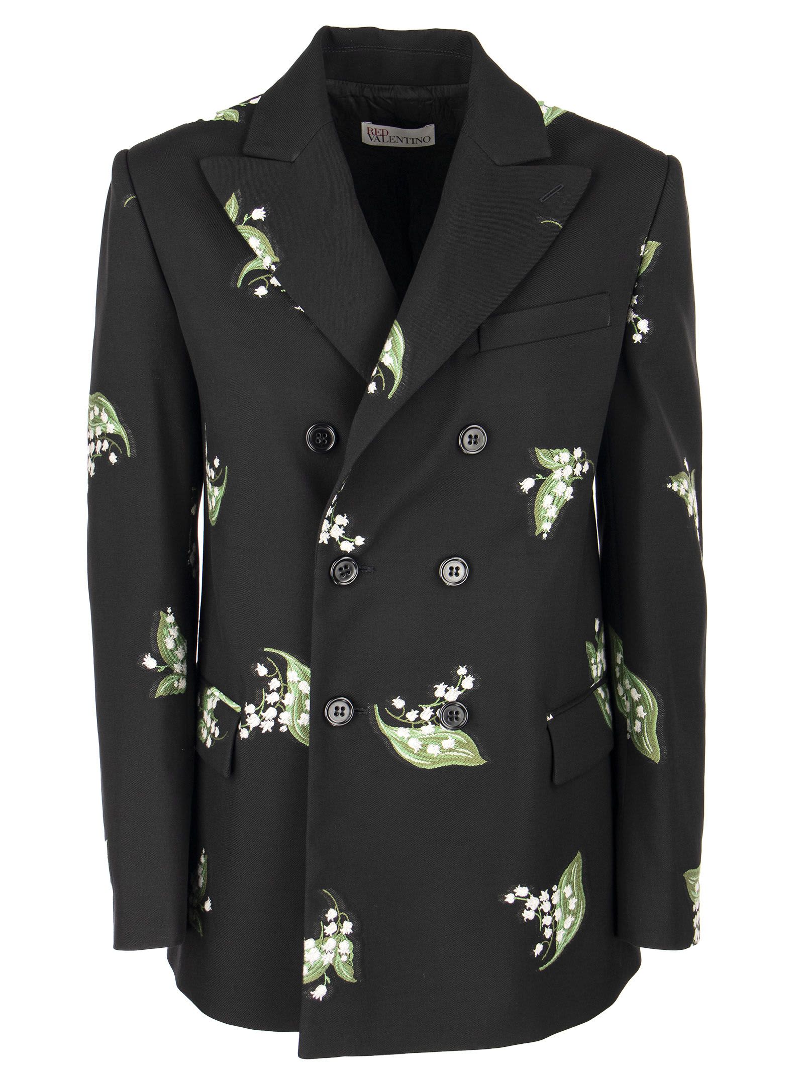 RED Valentino Blazer With A May Lily Jacquard Motif
