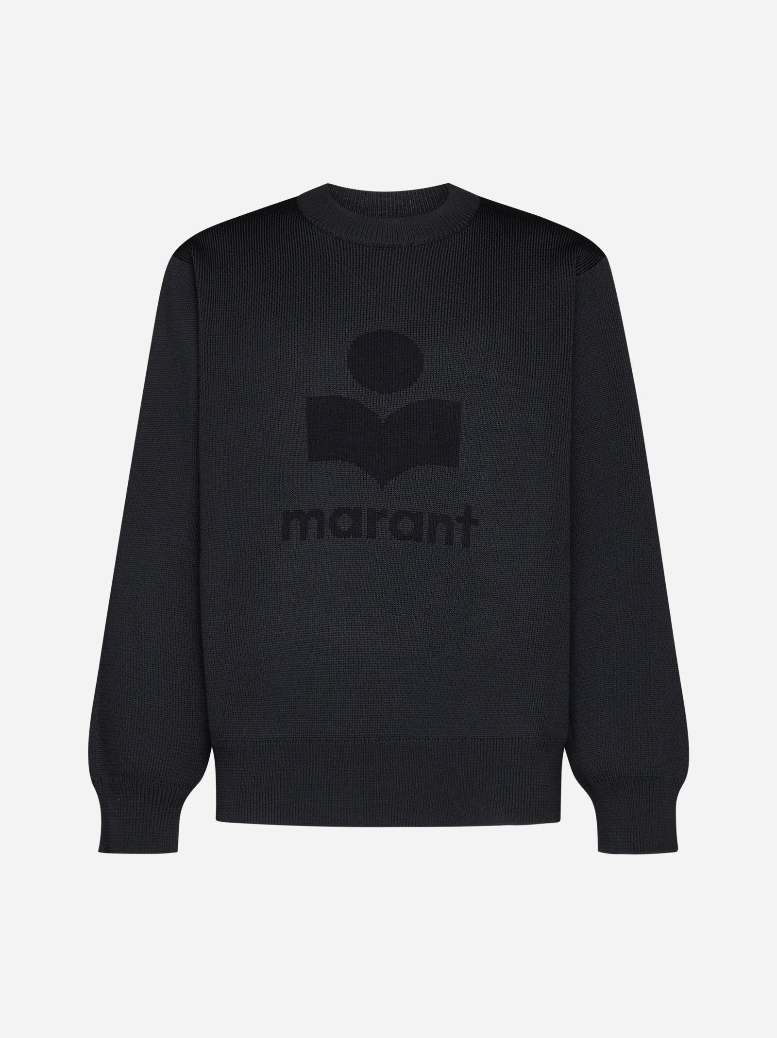 Shop Isabel Marant Ayler Logo Cotton-blend Sweater In Black