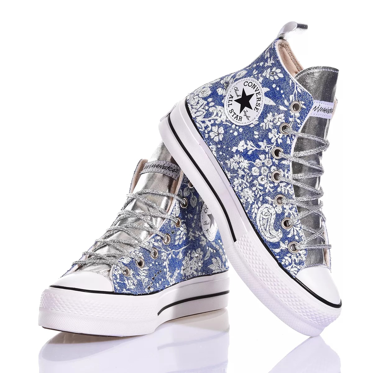 Shop Mimanera Converse Platform Flower Jeans