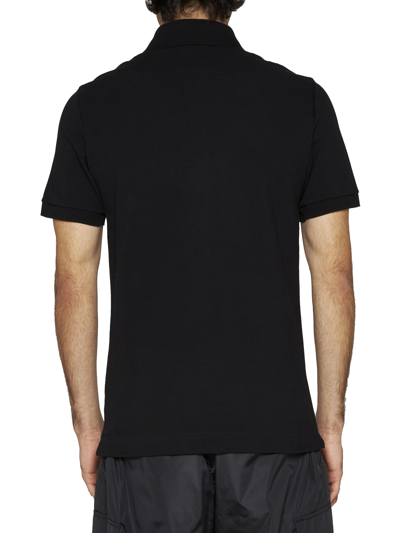 Dolce & Gabbana Dark Gray Logo Plaque Cotton Men Polo Shirt T-shirt In Black
