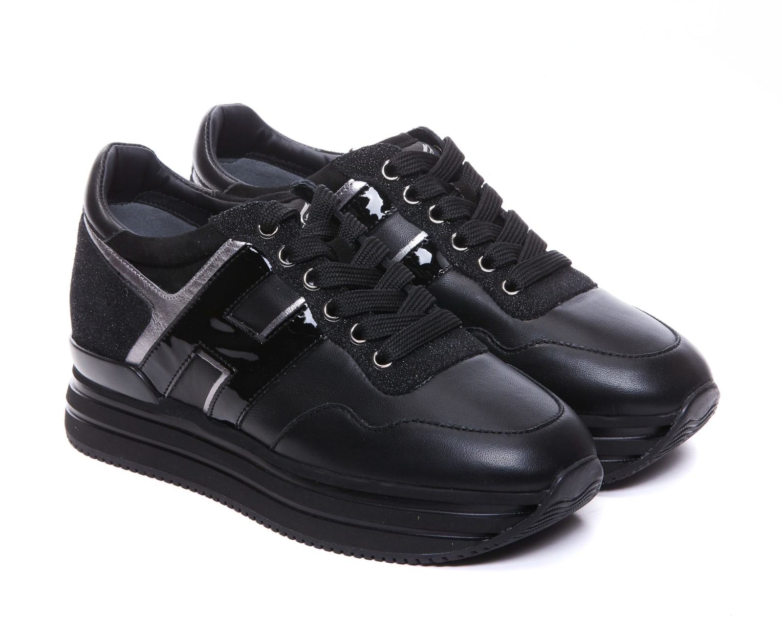 Shop Hogan Midi H222 Sneakers In Black