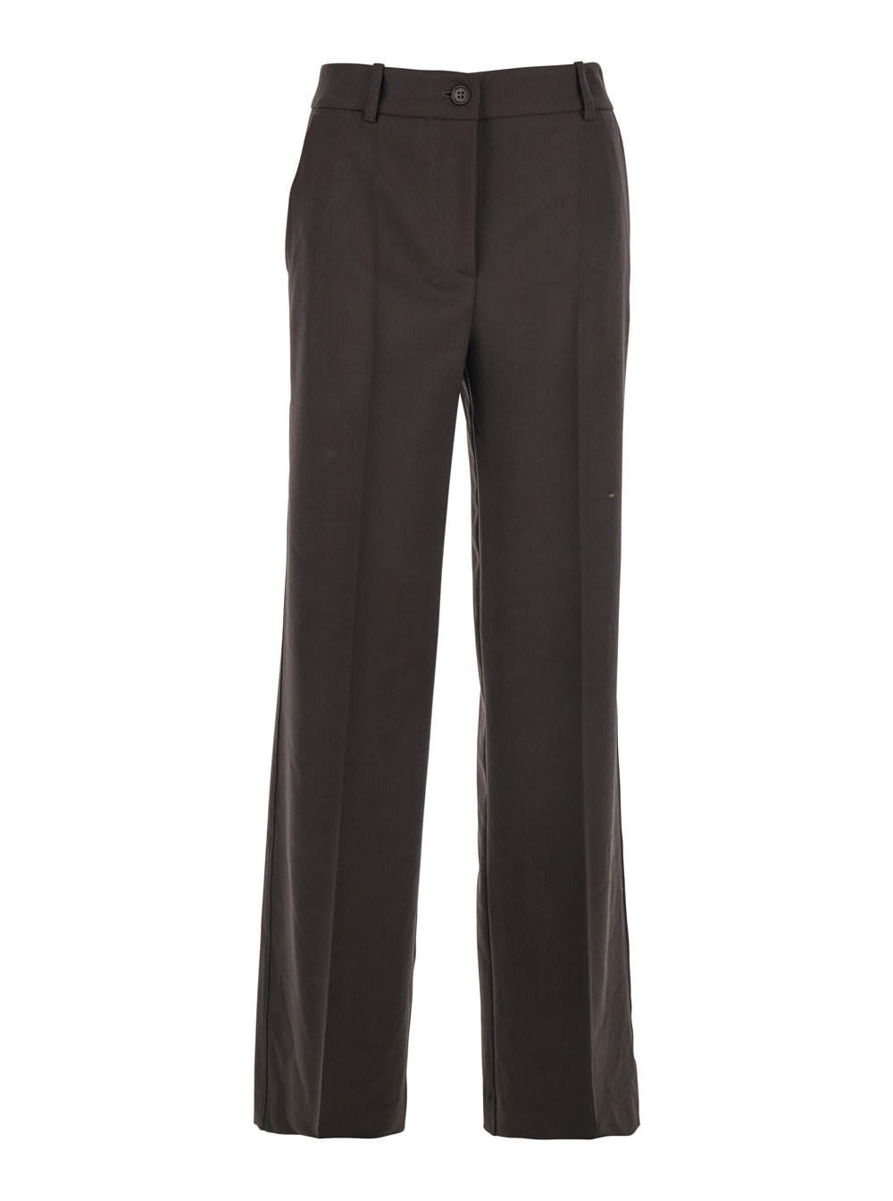 Parosh Brown Pants With Belt Loops In Wool Blend Woman