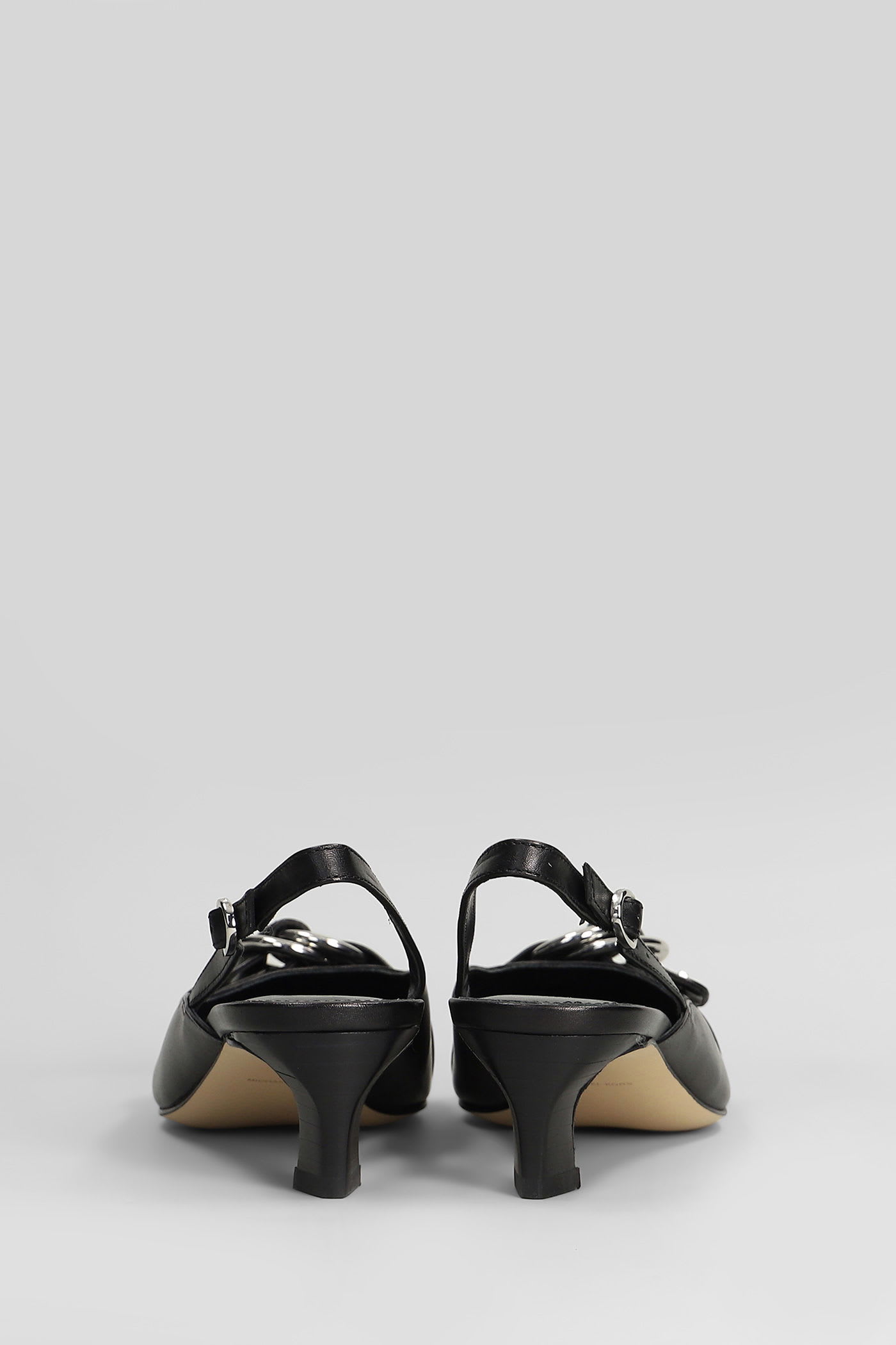 Michael Kors Jaden Kitten Sling Pumps In Black Leather In Black