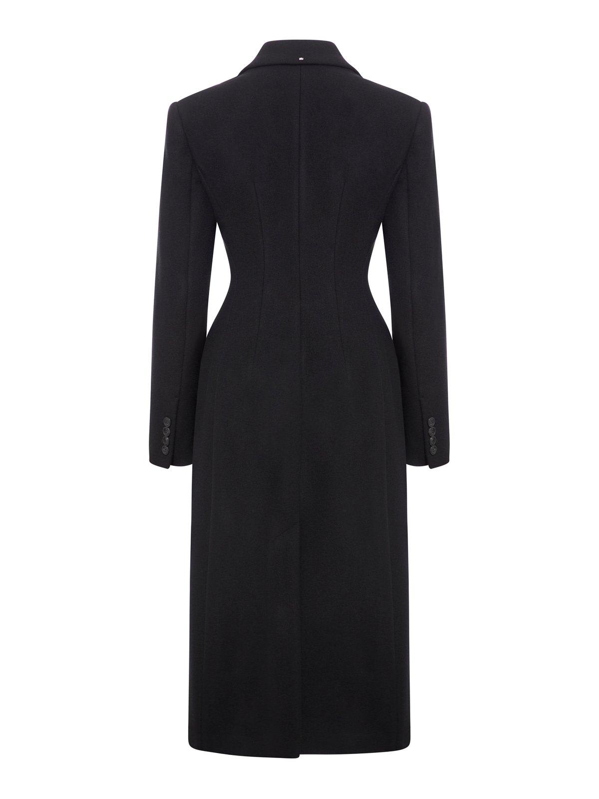 Shop Sportmax Buttoned Long-sleeved Coat In Black